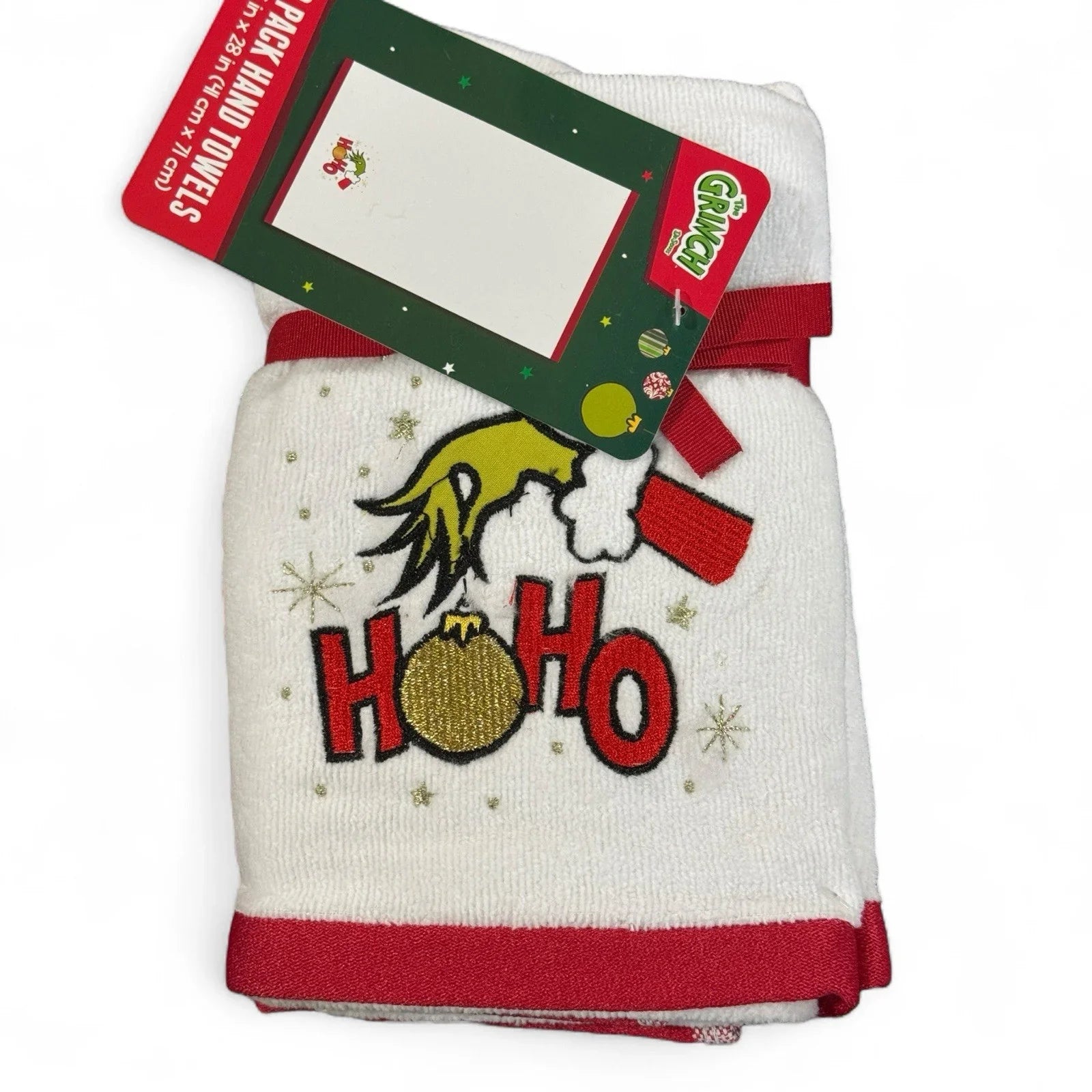 Grinch Dr. Suess Ho Ho 2pk Hand Towels Christmas Holiday Bathroom Decor - Trendiez U ♥