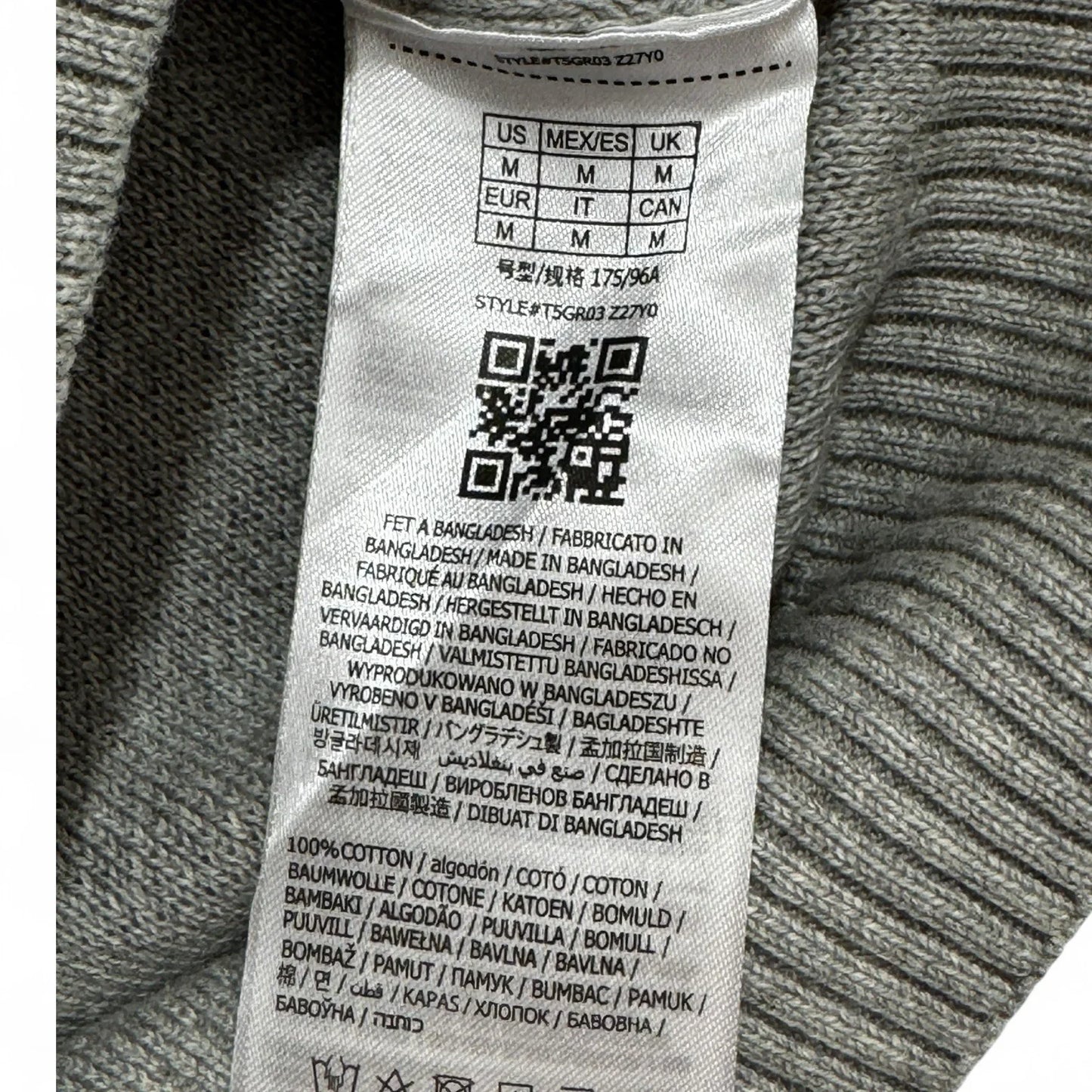 Guess Men’s Cotton Sweater – Gray with Navy Logo, Medium - Trendiez U ♥