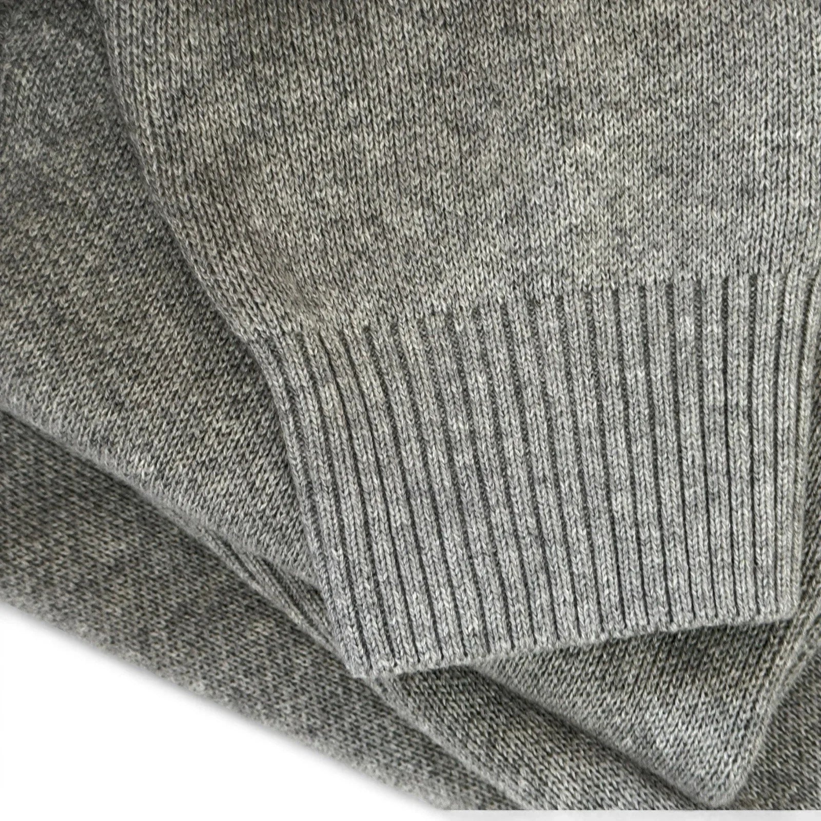 Guess Men’s Cotton Sweater – Gray with Navy Logo, Medium - Trendiez U ♥