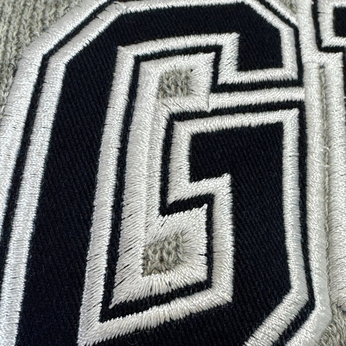 Guess Men’s Cotton Sweater – Gray with Navy Logo, Medium - Trendiez U ♥