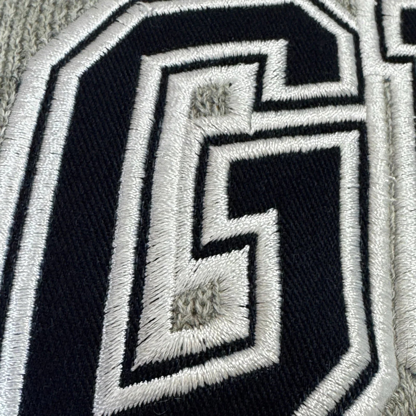 Guess Men’s Cotton Sweater – Gray with Navy Logo, Medium - Trendiez U ♥