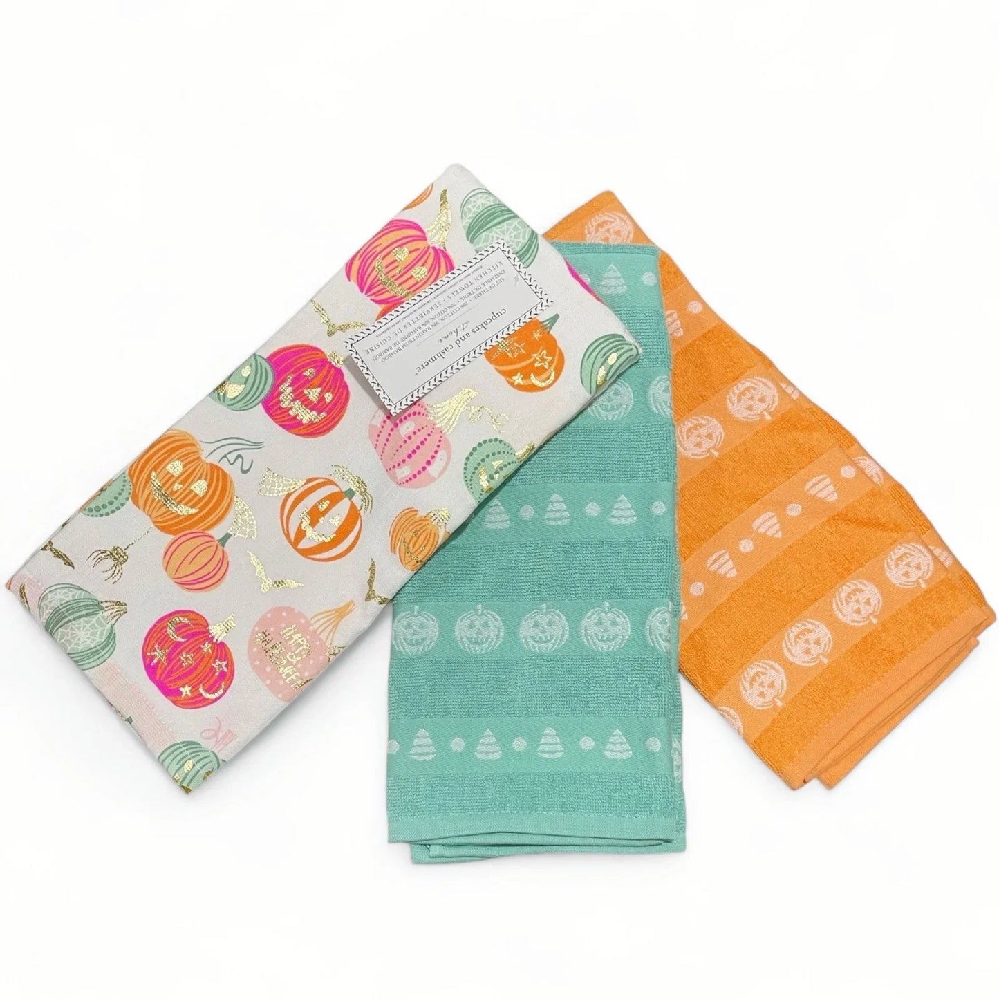 Halloween Kitchen Towels Cupcakes And Cashmere Pink & Gold - Trendiez U ♥