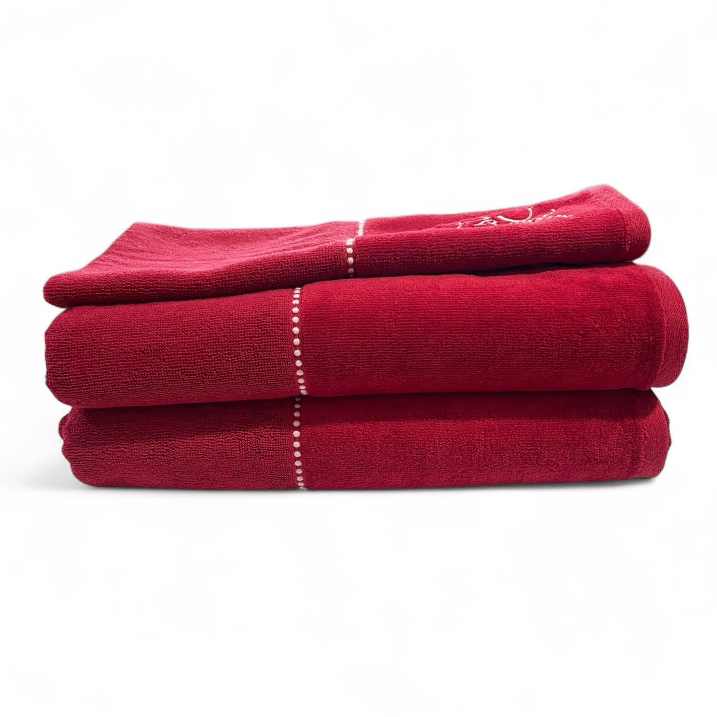 Happy Holidays Christmas 3pc Bath Towel Set Embroidered Cotton Vintage-Inspired - Trendiez U ♥