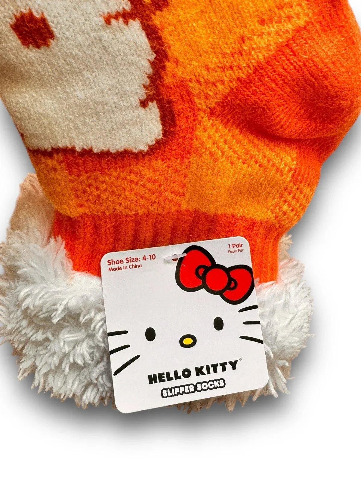 Hello Kitty Women’s Fuzzy Slipper Socks – Pumpkin Design - Trendiez U ♥