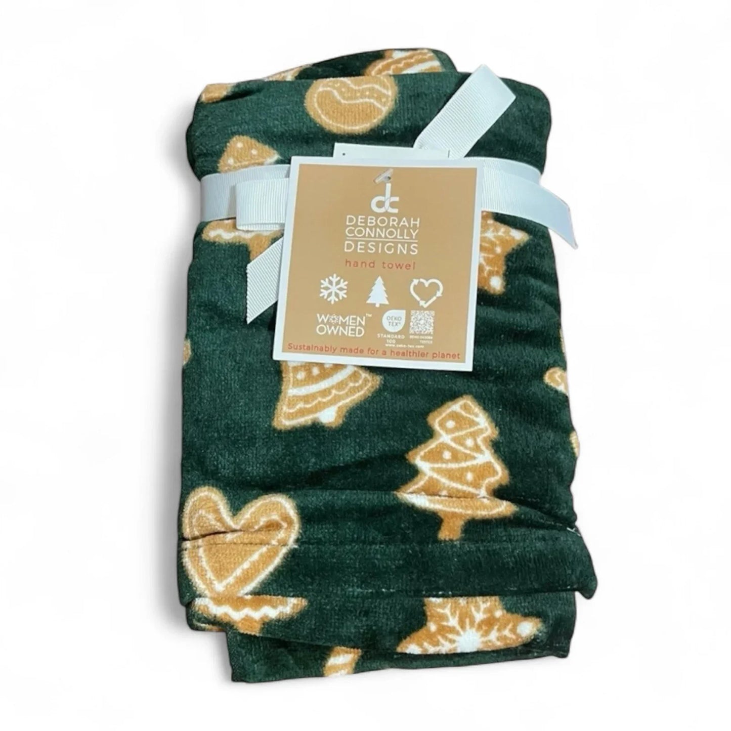 HFT Deborah Connolly Gingerbread Man Bath Towel Set 4PC Cotton Velour Christmas - Trendiez U ♥