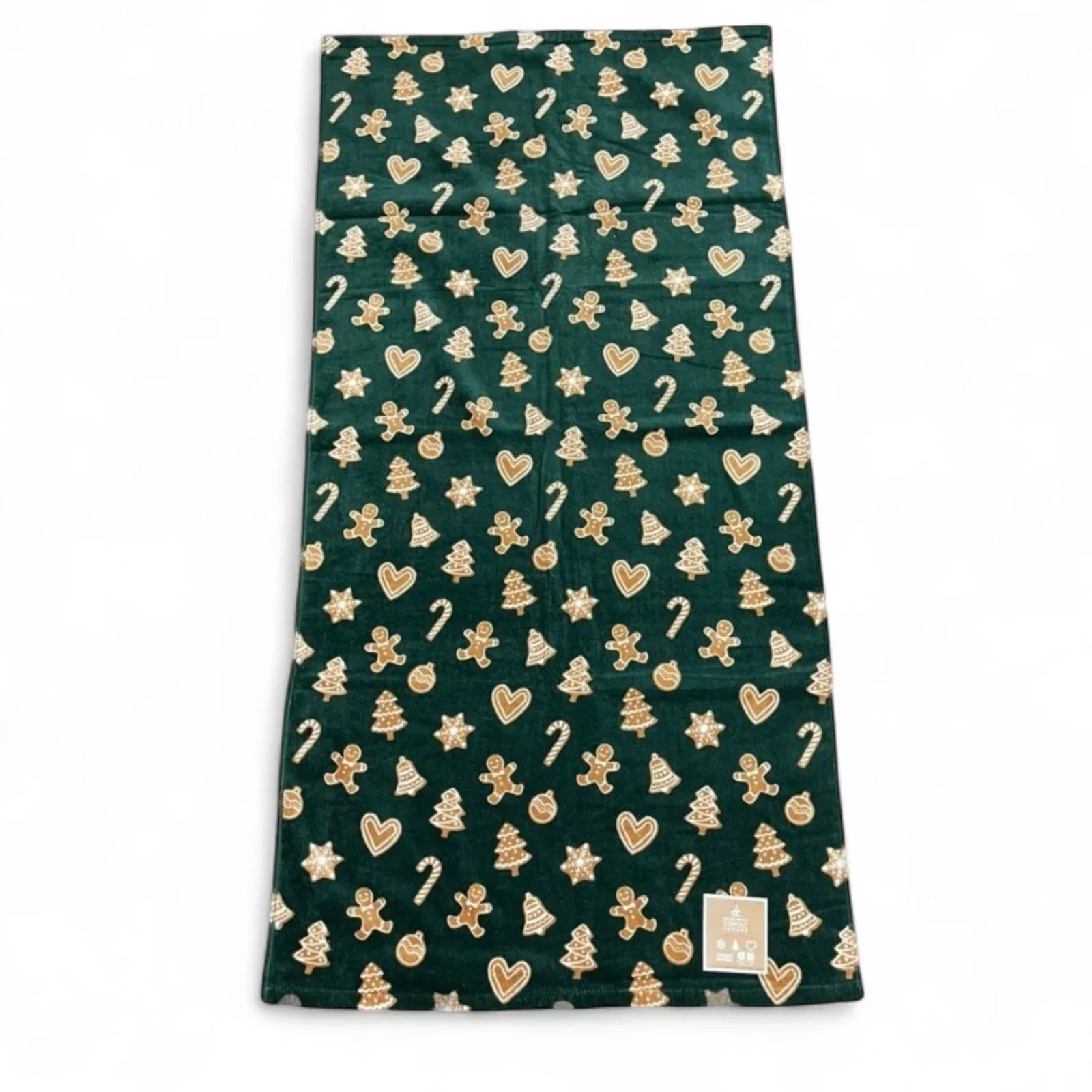 HFT Deborah Connolly Gingerbread Man Bath Towel Set 4PC Cotton Velour Christmas - Trendiez U ♥