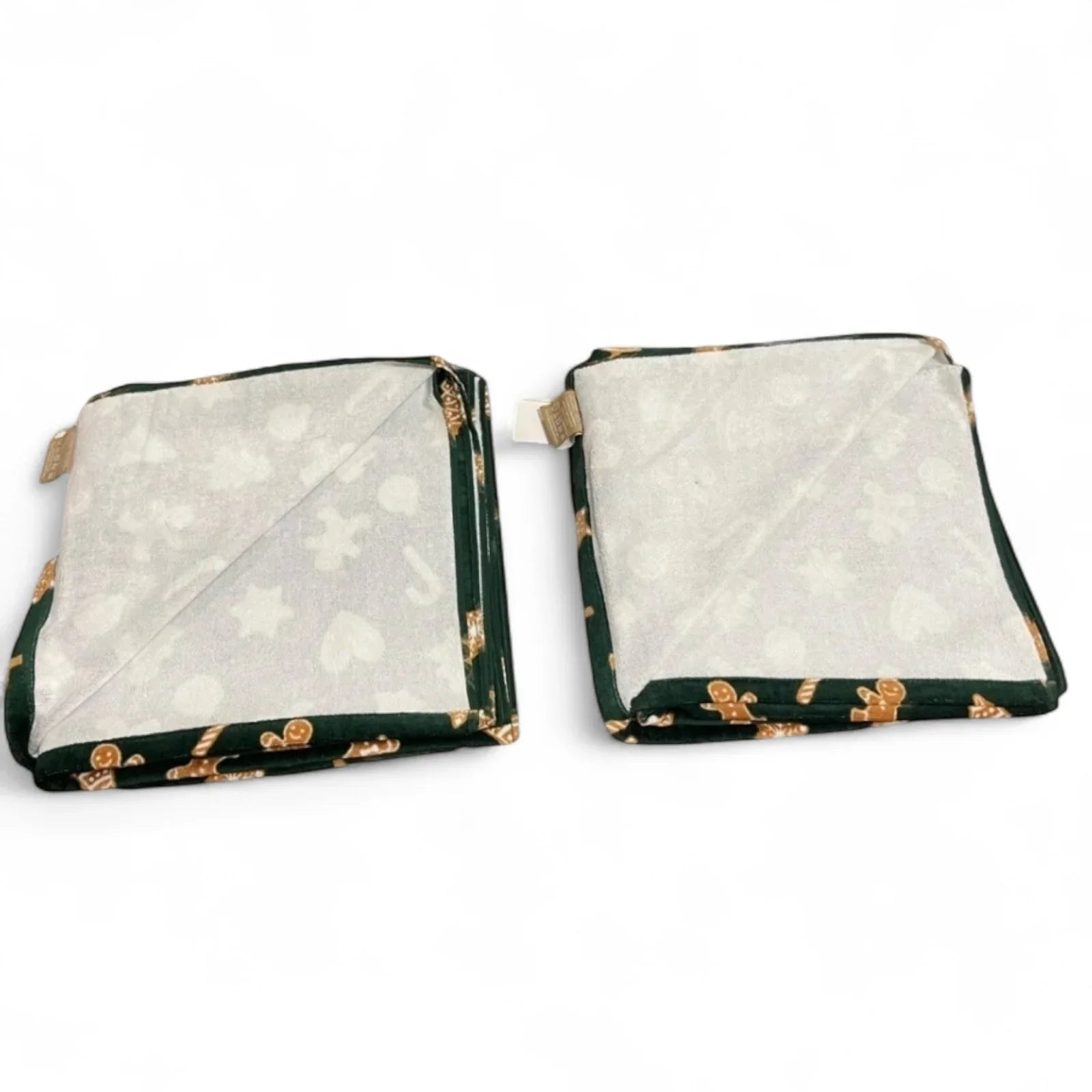 HFT Deborah Connolly Gingerbread Man Bath Towel Set 4PC Cotton Velour Christmas - Trendiez U ♥