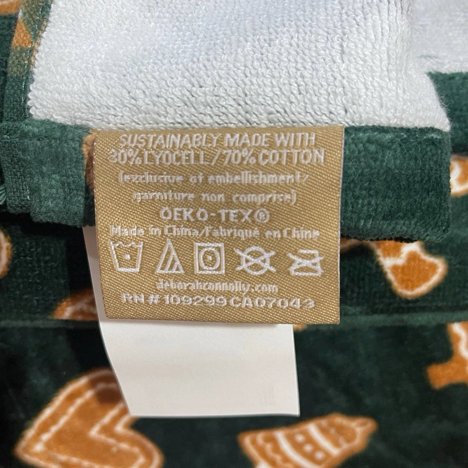 HFT Deborah Connolly Gingerbread Man Bath Towel Set 4PC Cotton Velour Christmas - Trendiez U ♥