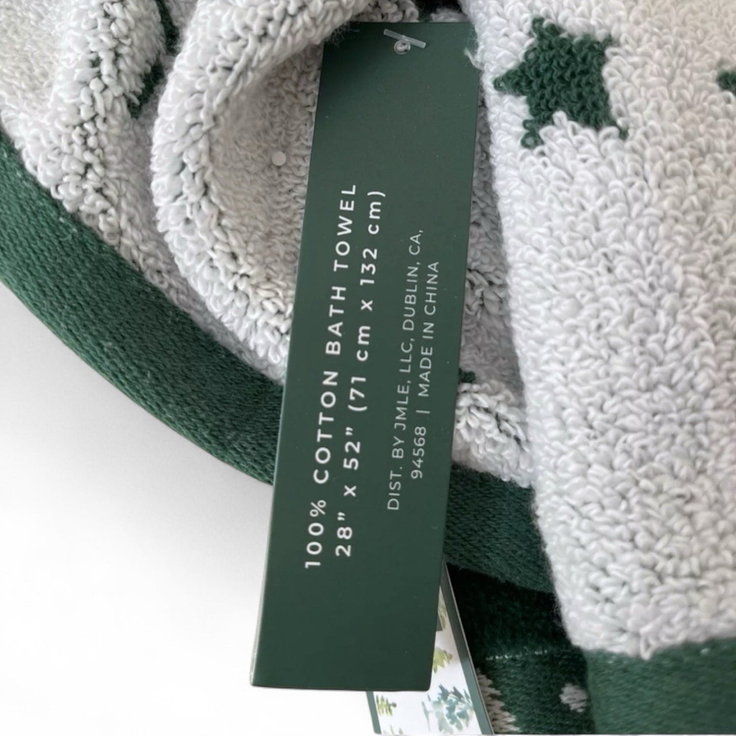 HTF Christmas Towel Set 4pc Green/White Embroidered North Spruce Lane Cotton - Trendiez U ♥