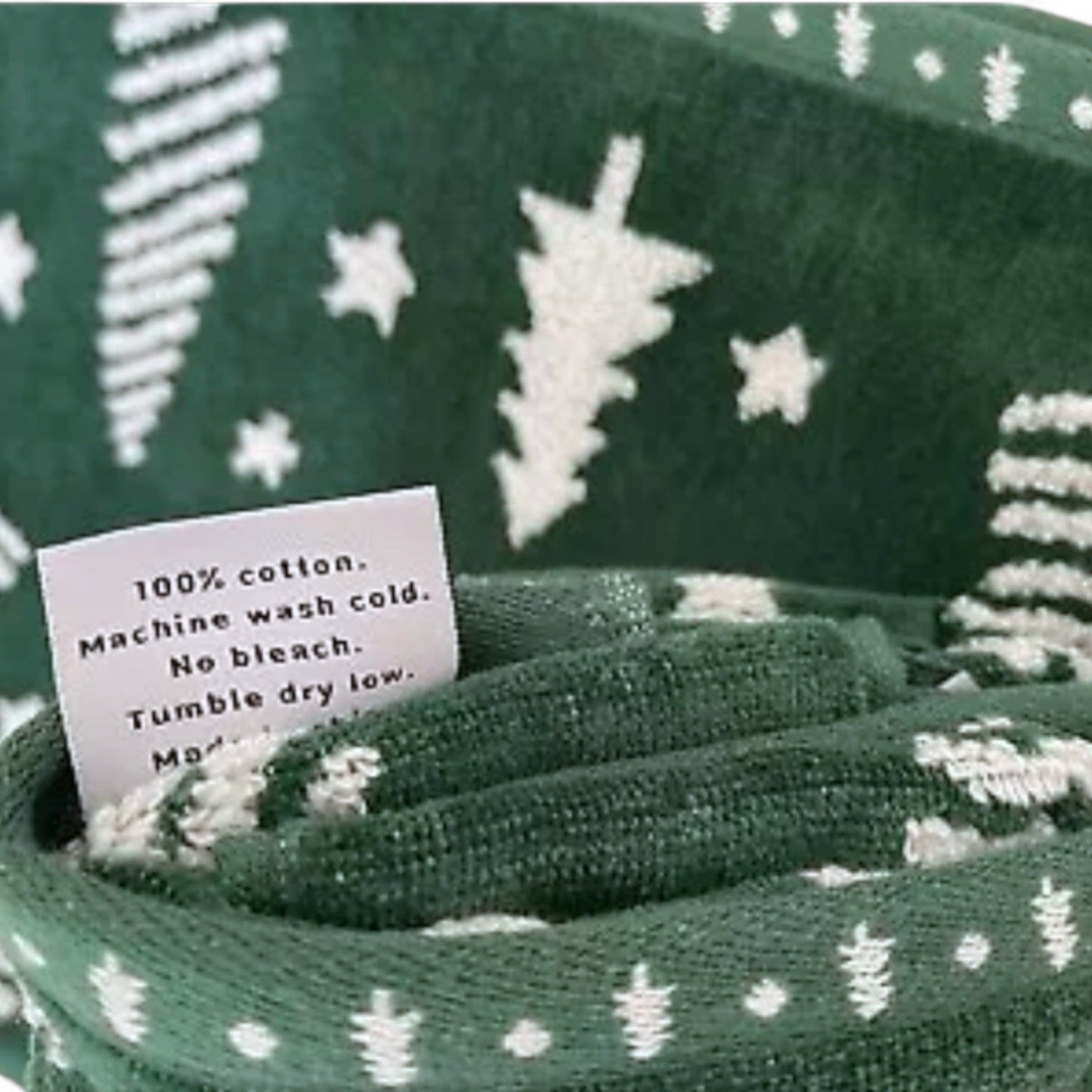 HTF Christmas Towel Set 4pc Green/White Embroidered North Spruce Lane Cotton - Trendiez U ♥