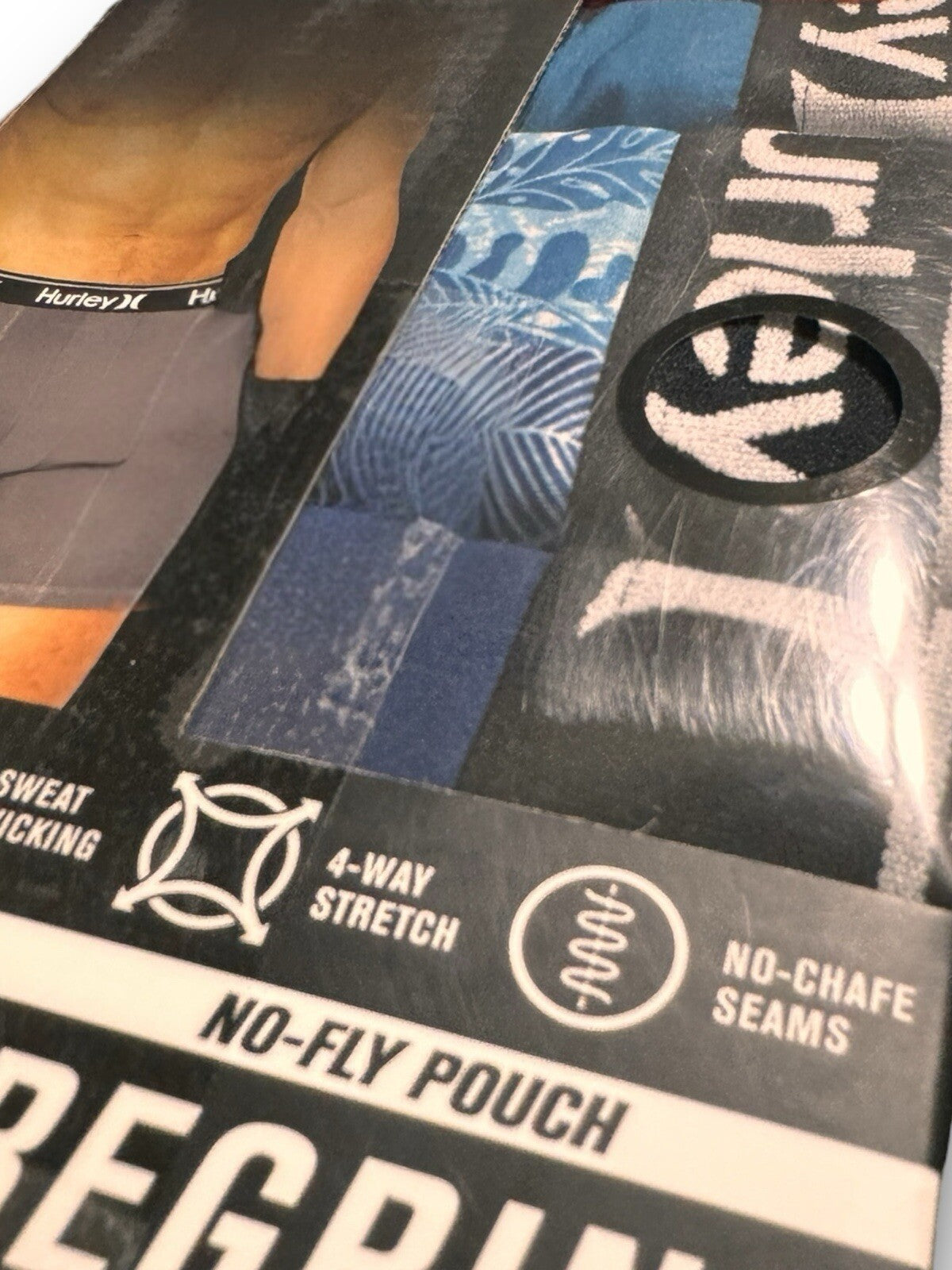 Hurley Men’s Boxer Briefs – 3-Pack Blue Regrind Stretch, Size XL - Trendiez U ♥