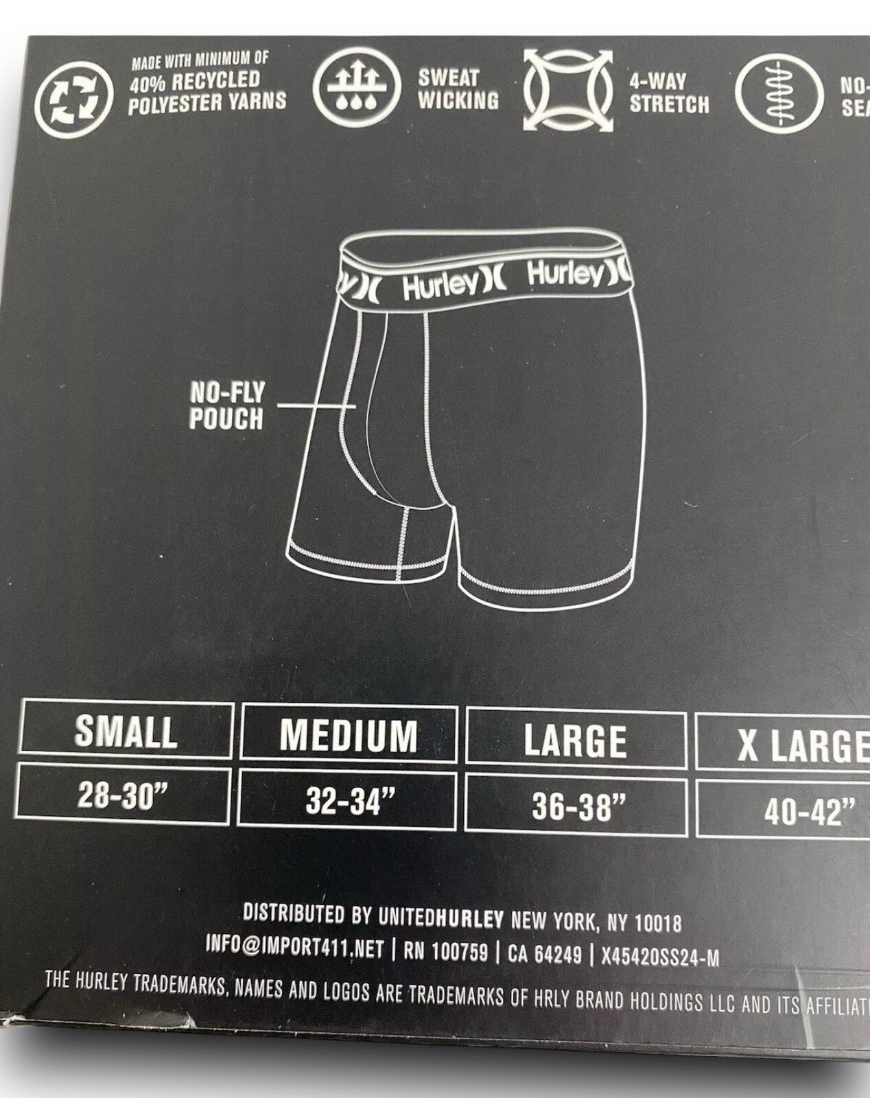 Hurley Men’s Boxer Briefs – 3-Pack Blue Regrind Stretch, Size XL - Trendiez U ♥