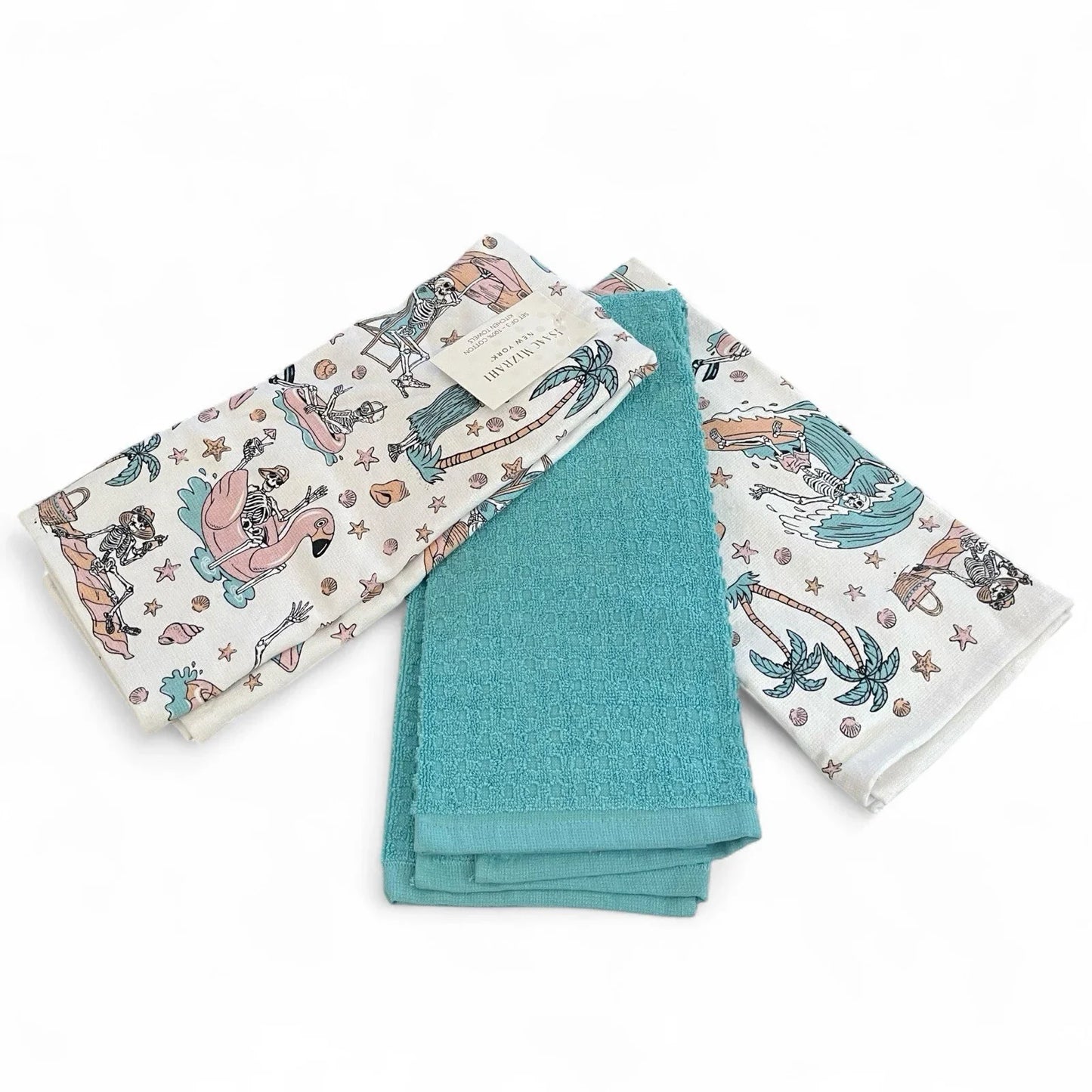 Isaac Mizrahi Summer Skeletons Kitchen Towel Set 3-Piece - Trendiez U ♥