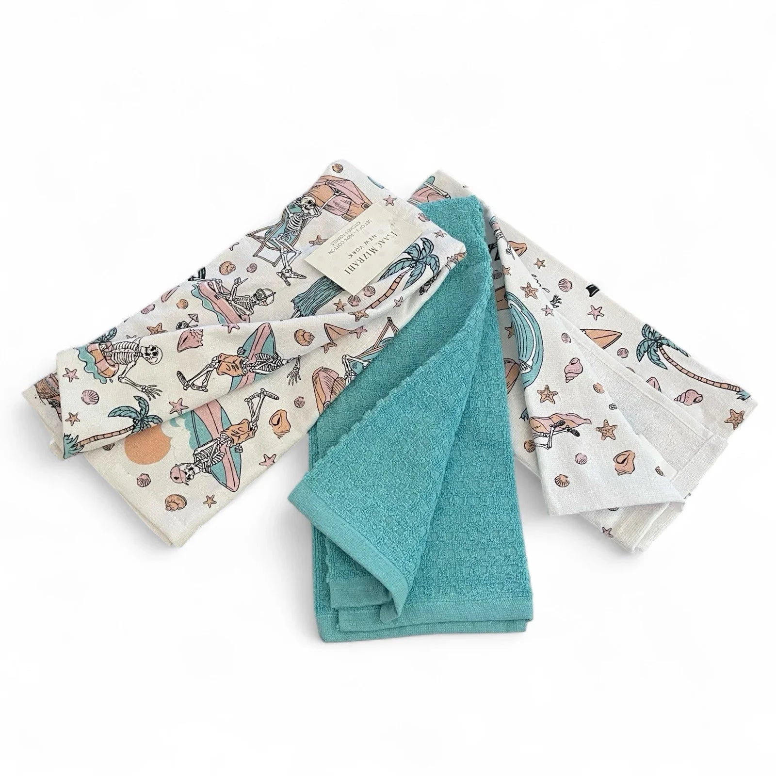 Isaac Mizrahi Summer Skeletons Kitchen Towel Set 3-Piece - Trendiez U ♥