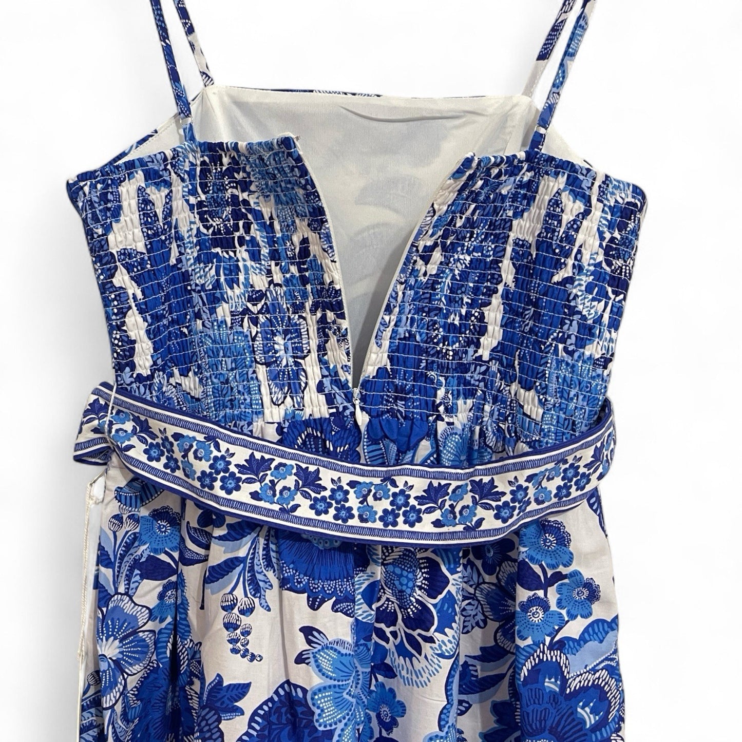 JOIE Women’s Floral Dress – Blue & White Belted, Size 8 - Trendiez U ♥