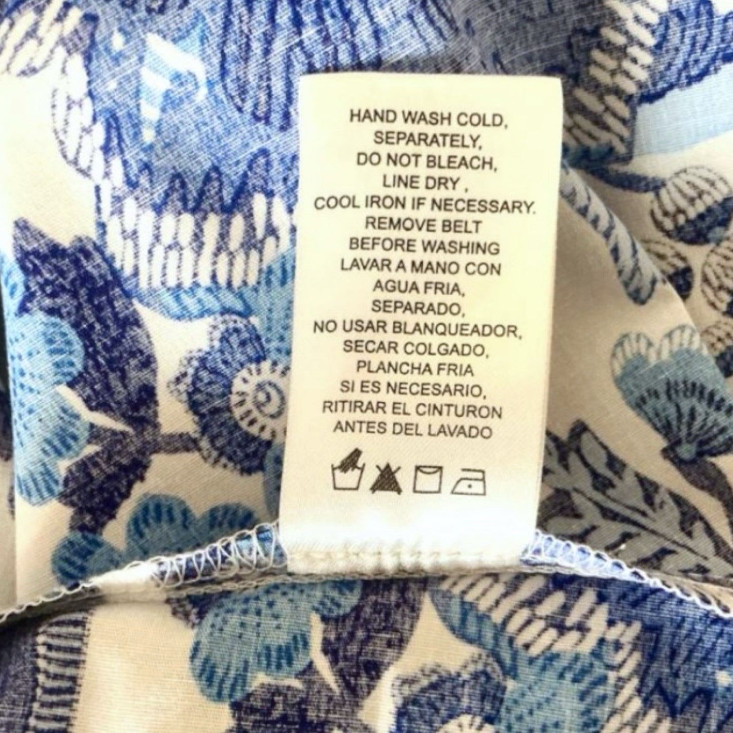 JOIE Women’s Floral Dress – Blue & White Belted, Size 8 - Trendiez U ♥