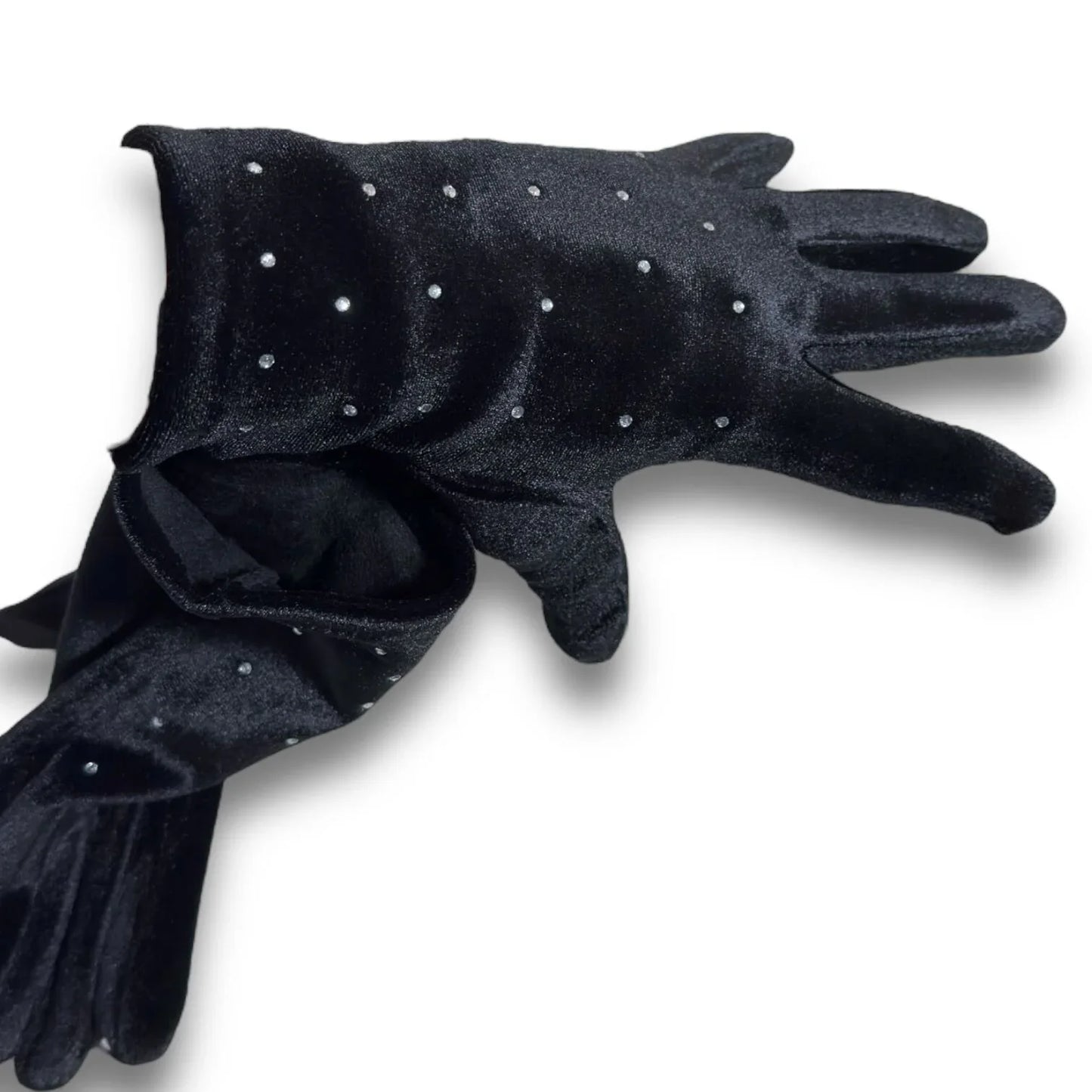 Juicy Couture Women’s Rhinestone Black Velvet Winter Designer Hand Gloves NWT - Trendiez U ♥
