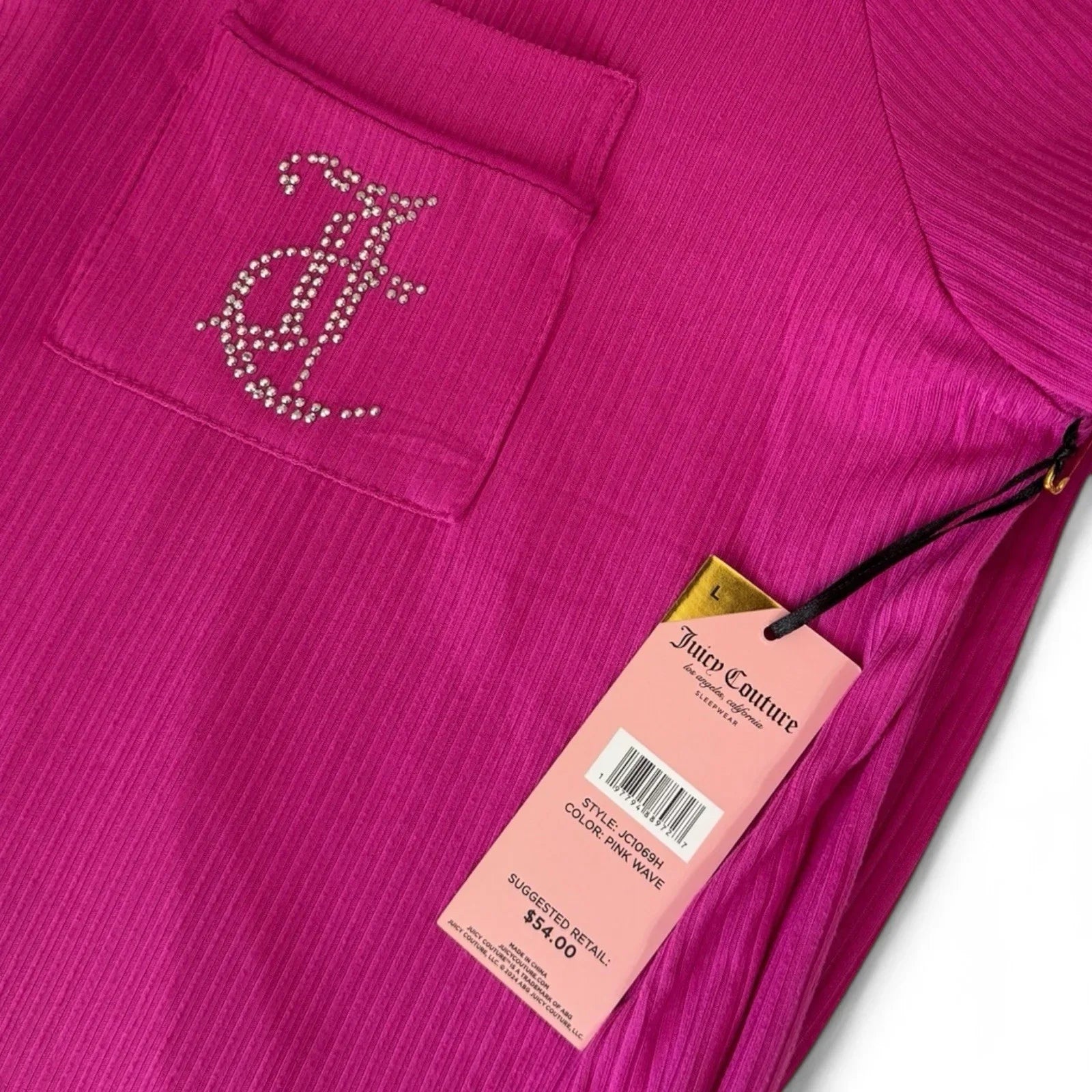 Juicy Couture Women’s Sleepwear Set – Large Pink Rhinestone Logo - Trendiez U ♥