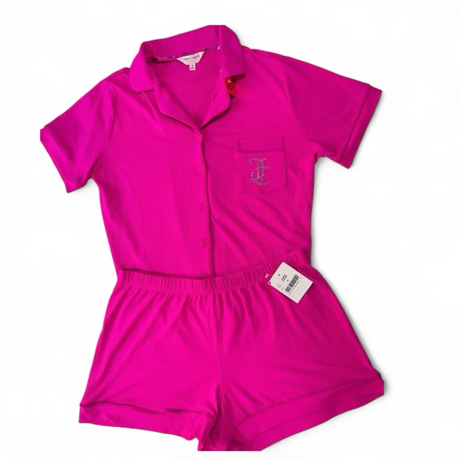 Juicy Couture Women’s Sleepwear Set – Large Pink Rhinestone Logo - Trendiez U ♥
