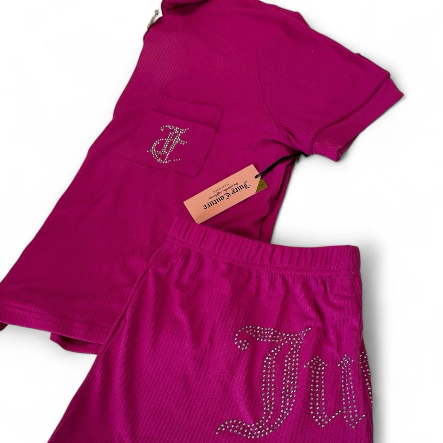 Juicy Couture Women’s Sleepwear Set – Large Pink Rhinestone Logo - Trendiez U ♥