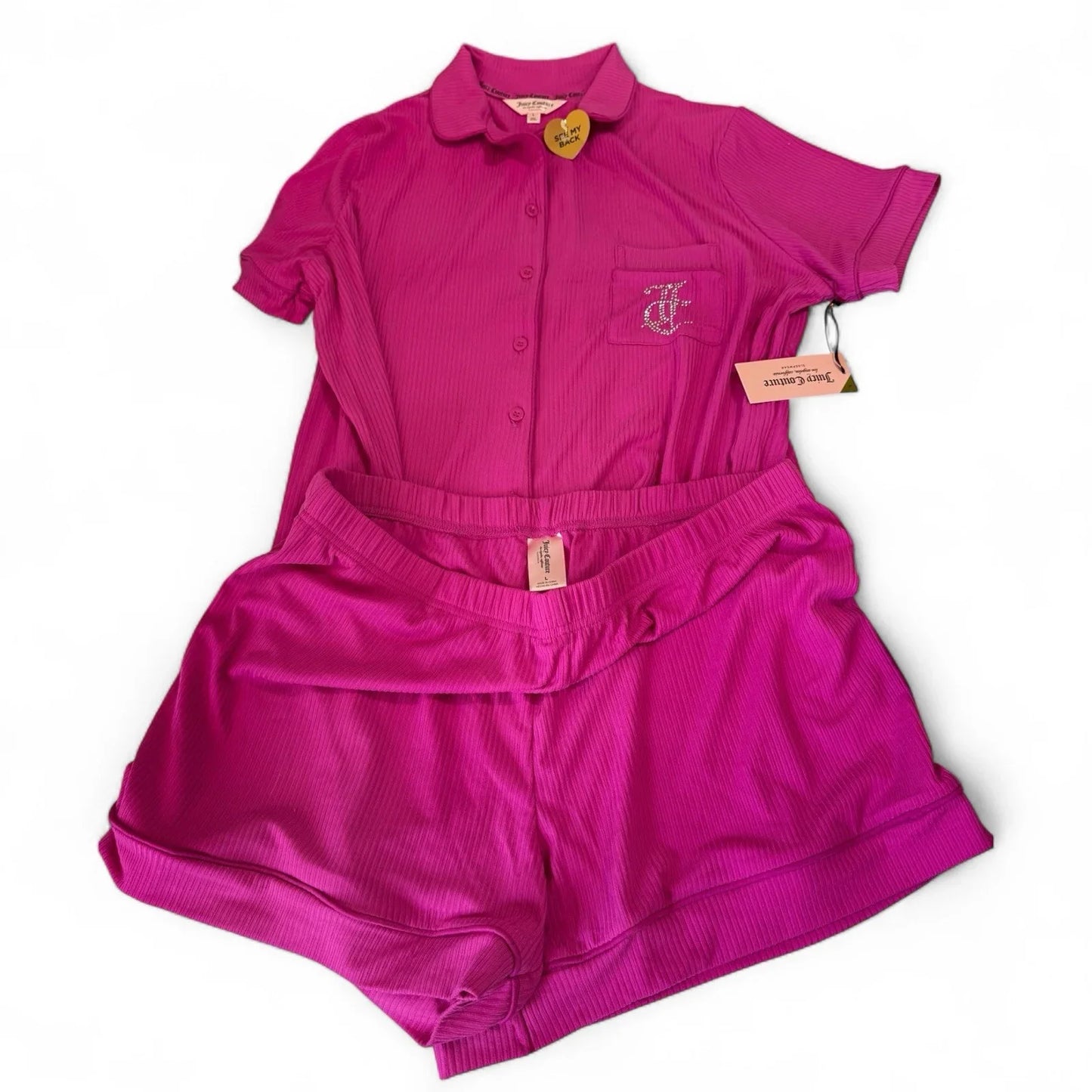 Juicy Couture Women’s Sleepwear Set – Large Pink Rhinestone Logo - Trendiez U ♥