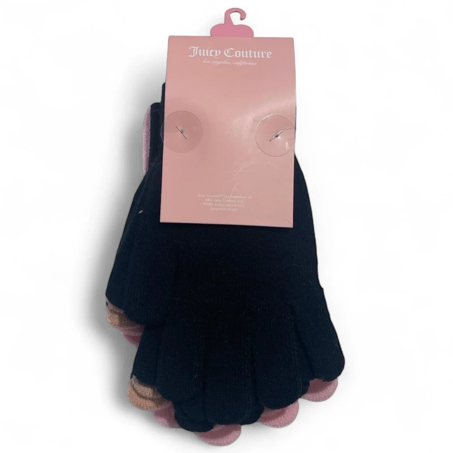 Juicy Couture Women’s Winter Gloves – 3 Pairs Pink & Black Rhinestone - Trendiez U ♥