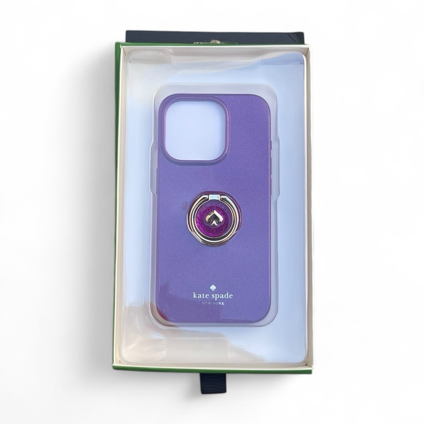 Kate Spade Glitter Dark Raspberry iPhone 15 PRO Case With Ring Stand - Trendiez U ♥