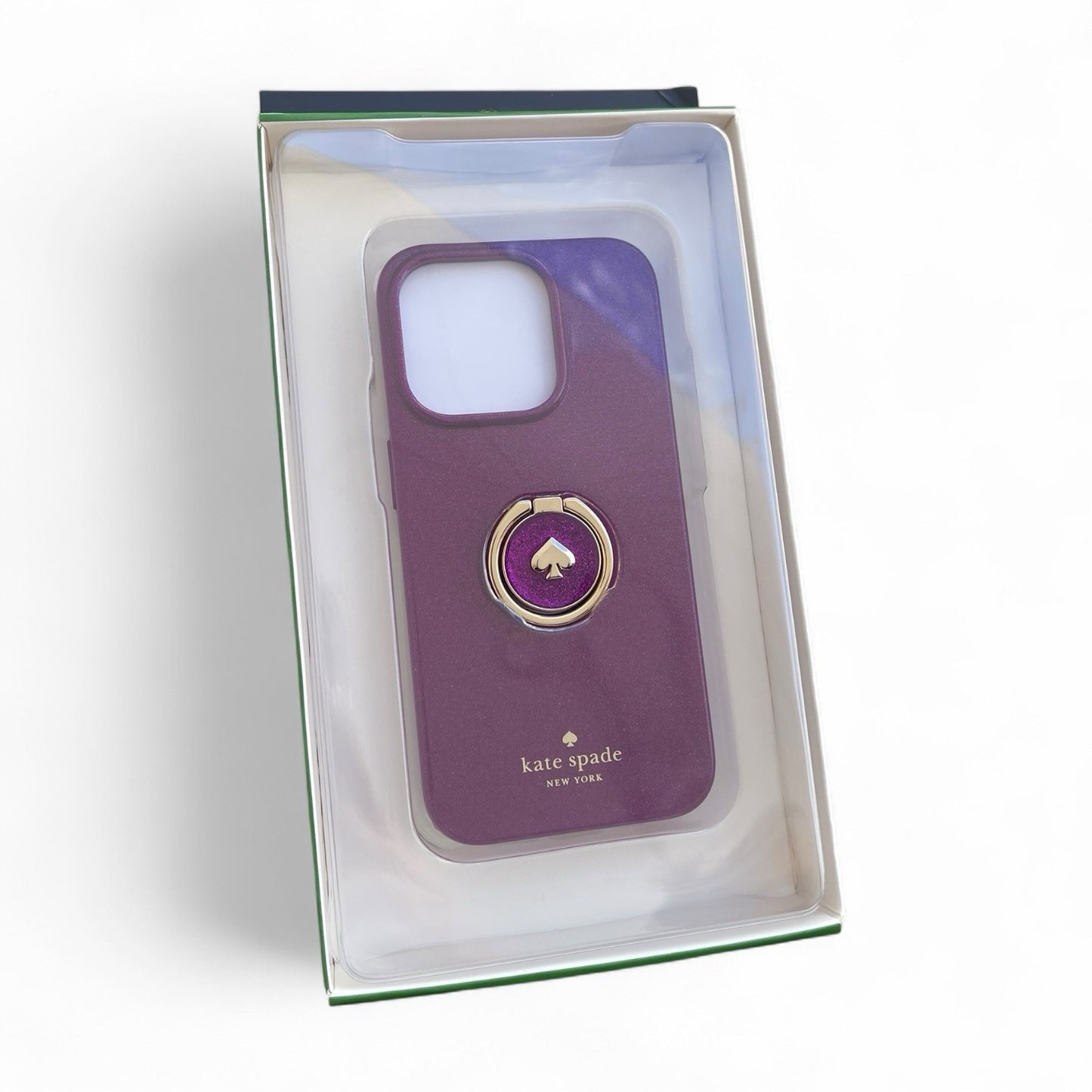 Kate Spade Glitter Dark Raspberry iPhone 15 PRO Case With Ring Stand - Trendiez U ♥