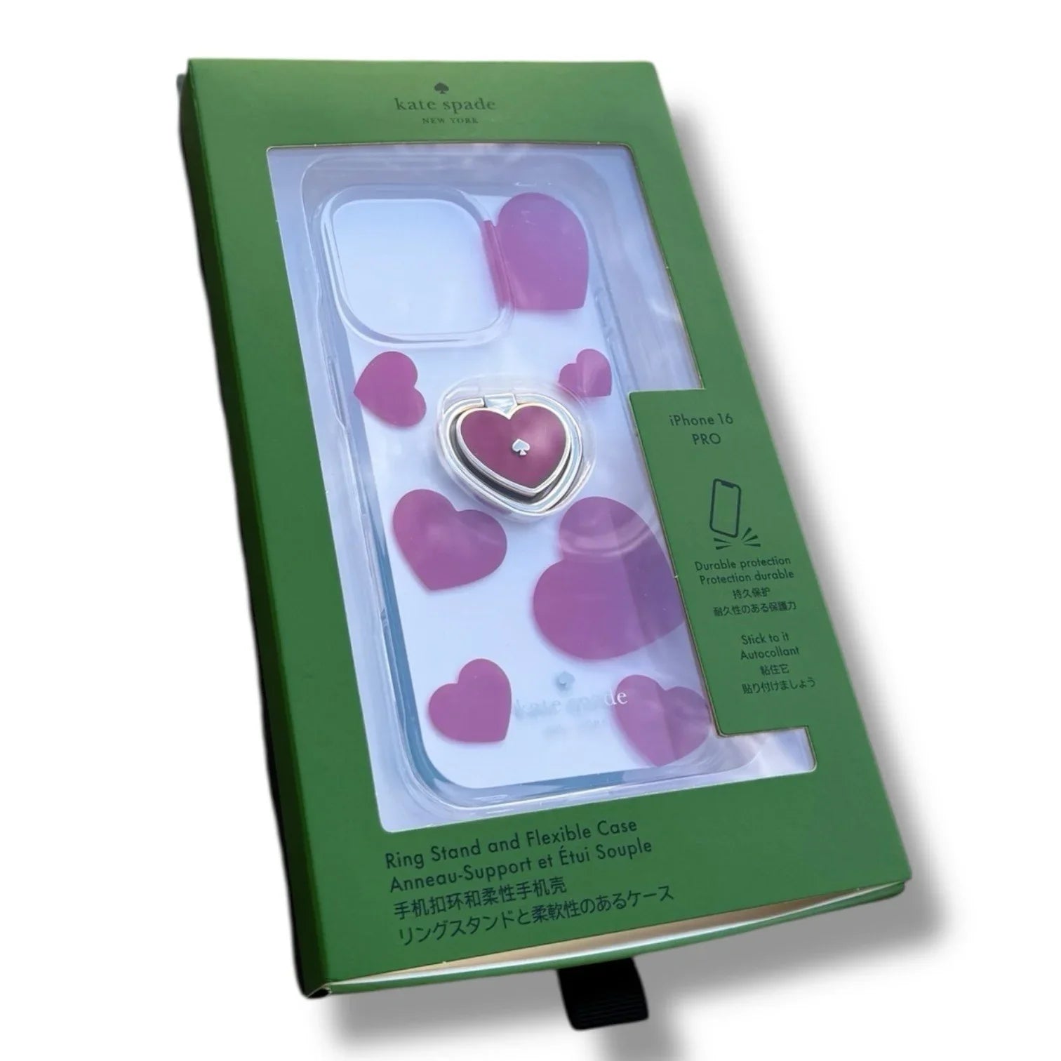 Kate Spade iPhone 16 Pro Case – Love Shack Heart Design - Ring Stand - Trendiez U ♥