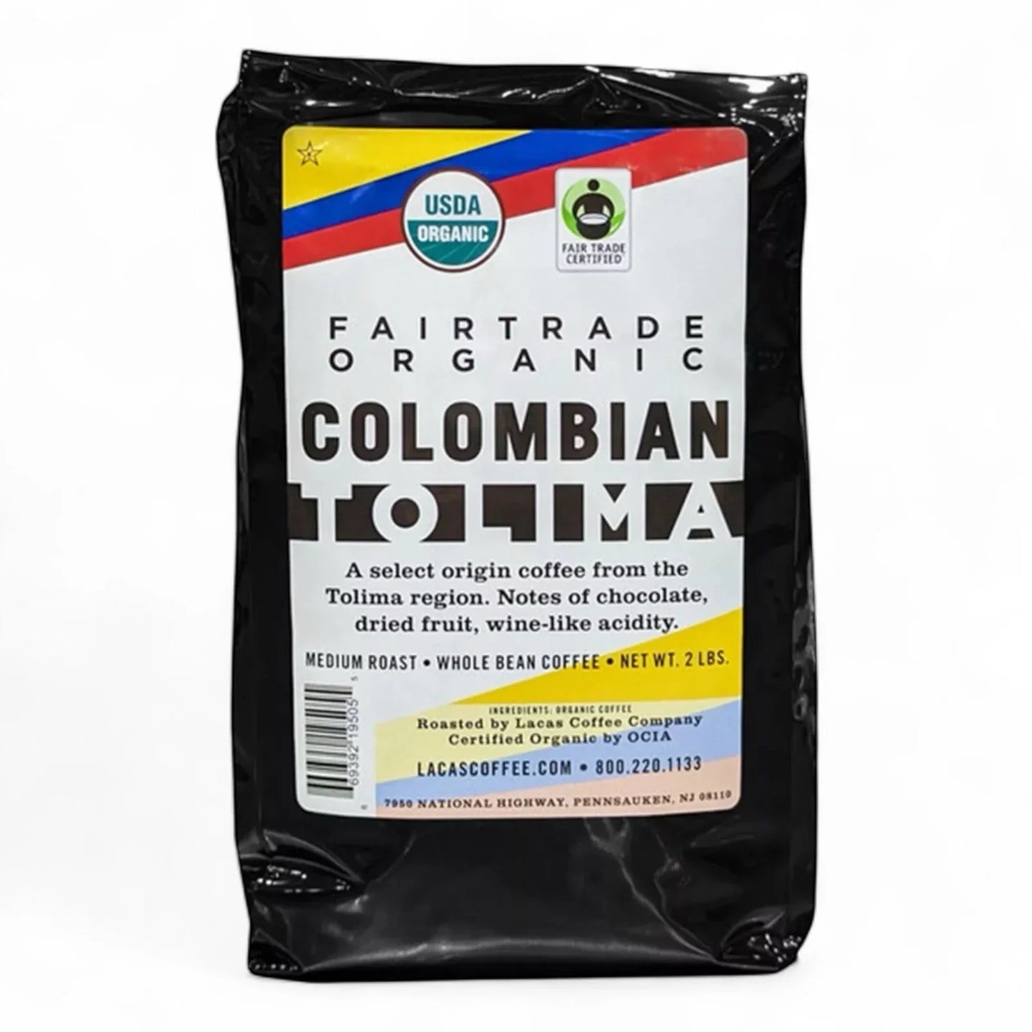 Lacas Coffee Fair Trade Organic Colombian Tolima Whole Bean Coffee 2 lb Sealed - Trendiez U ♥