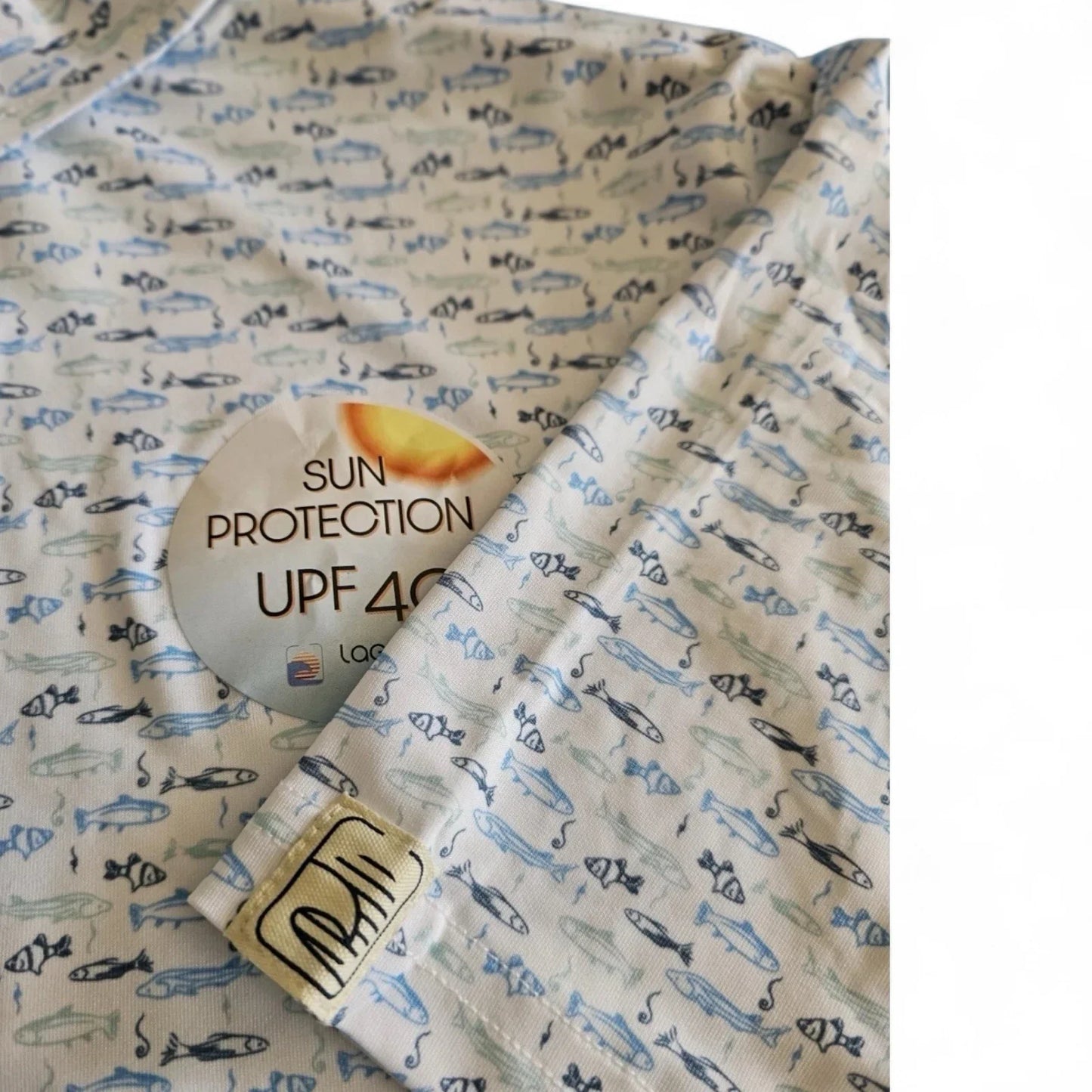 Laguna Men’s Activewear Set – Swim Shorts & Polo, Fish Print XL - Trendiez U ♥