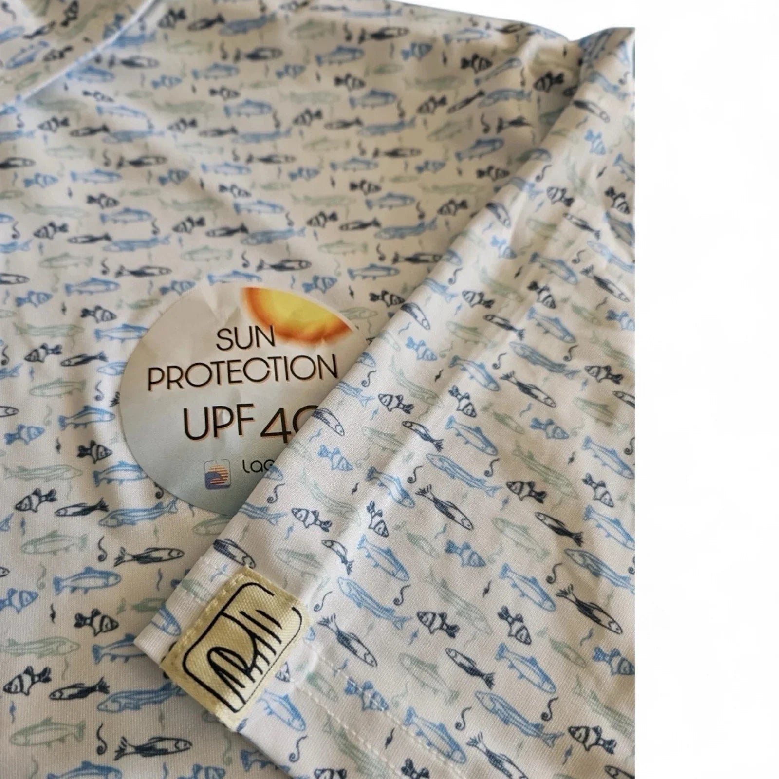 Laguna Men’s Activewear Set – Swim Shorts & Polo, Fish Print XL - Trendiez U ♥