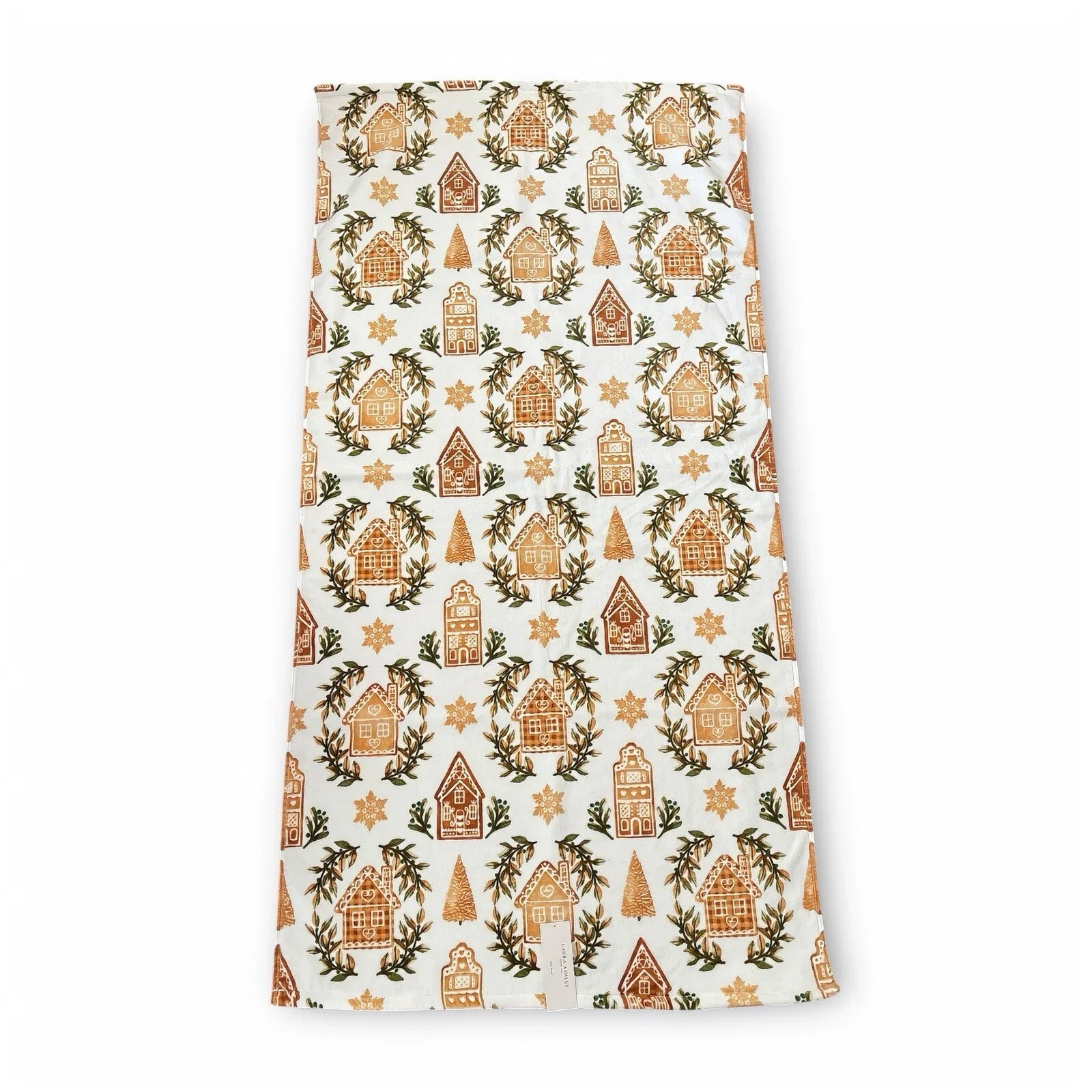 Laura Ashley Bath Towel Set of 4 Gingerbread House Cotton Velour SUPER SOFT - Trendiez U ♥