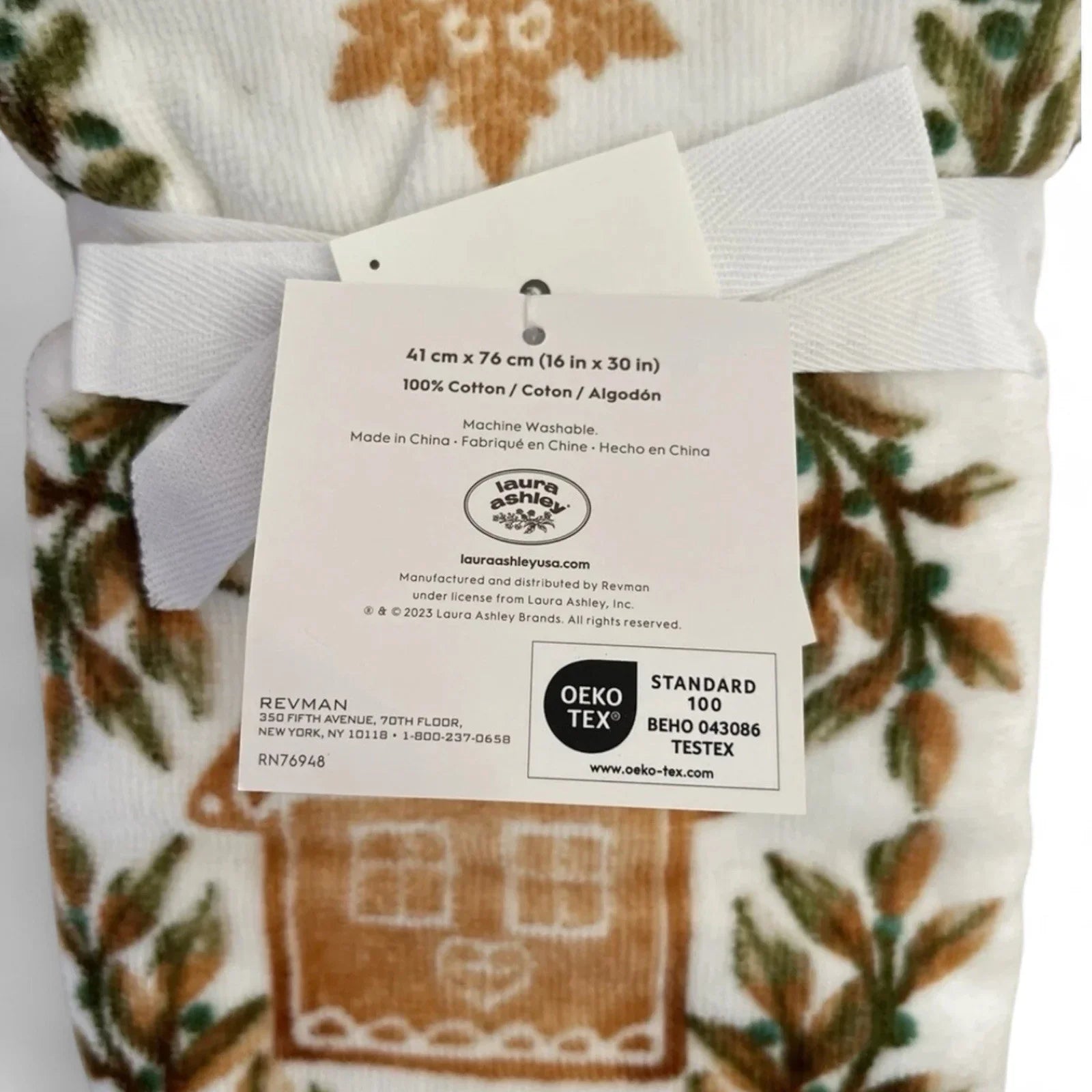 Laura Ashley Bath Towel Set of 4 Gingerbread House Cotton Velour SUPER SOFT - Trendiez U ♥