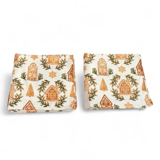Laura Ashley Bath Towel Set of 4 Gingerbread House Cotton Velour SUPER SOFT - Trendiez U ♥