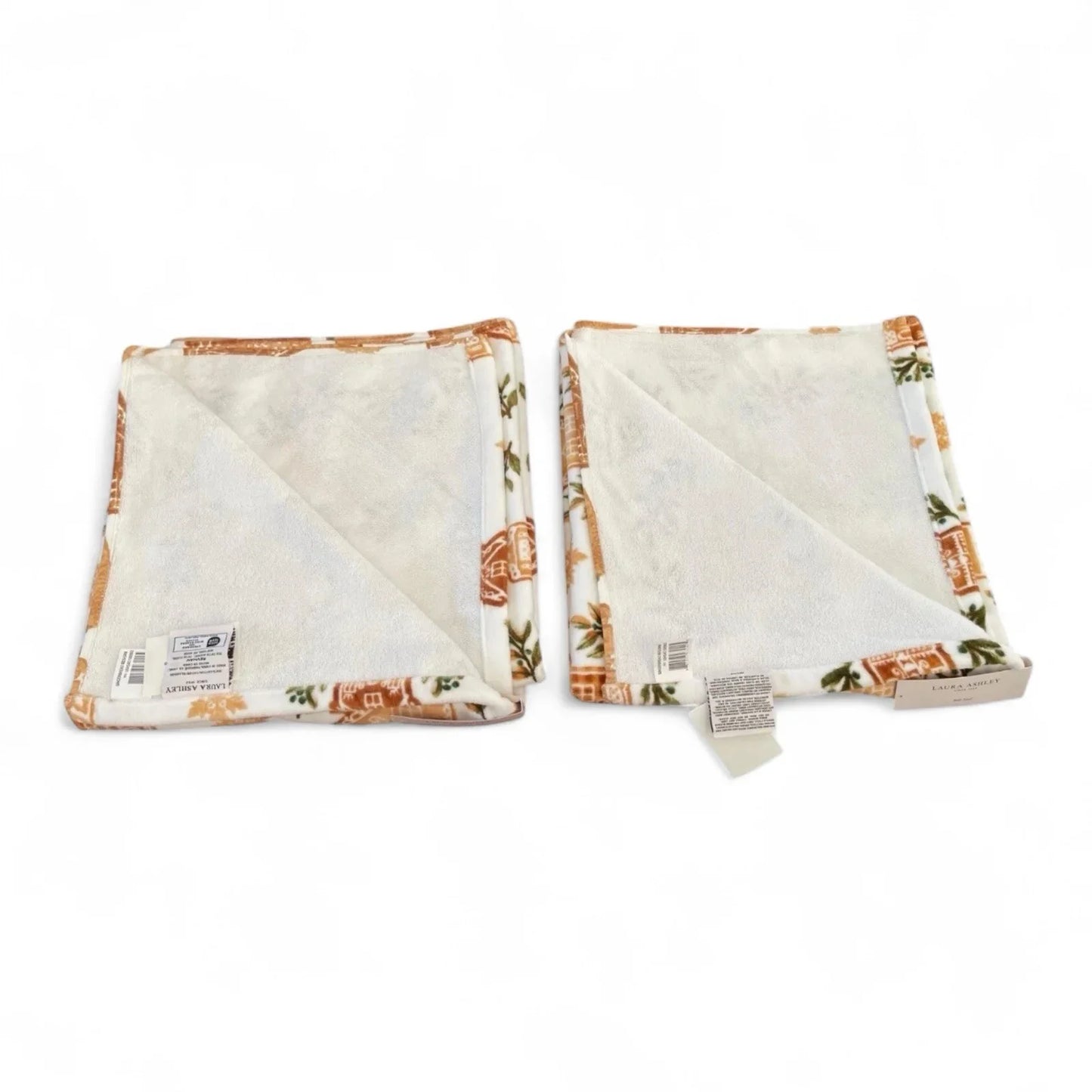 Laura Ashley Bath Towel Set of 4 Gingerbread House Cotton Velour SUPER SOFT - Trendiez U ♥