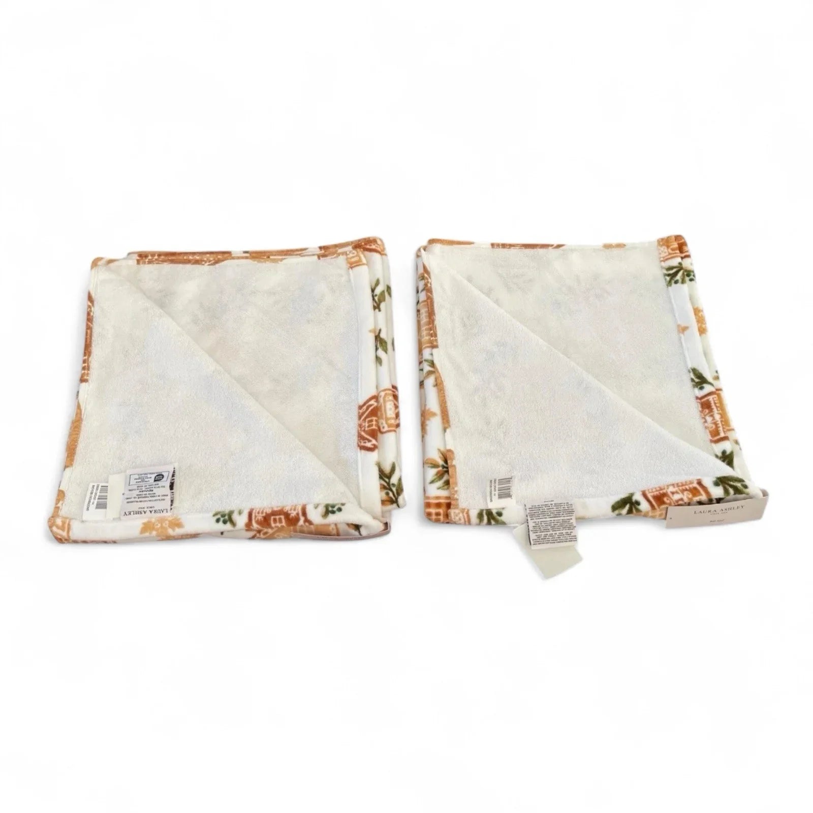 Laura Ashley Bath Towel Set of 4 Gingerbread House Cotton Velour SUPER SOFT - Trendiez U ♥