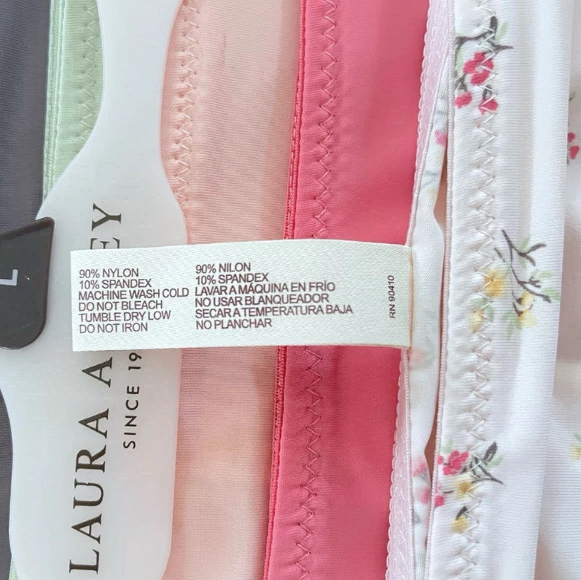 Laura Ashley Women’s Lace Panties – 5-Pair Floral Nylon Blend, Size Large - Trendiez U ♥