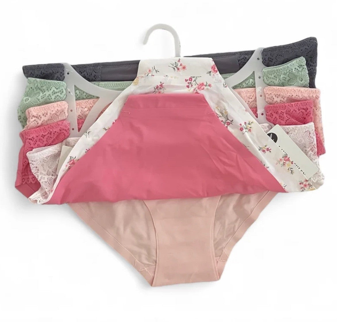 Laura Ashley Women’s Lace Panties – 5-Pair Floral Nylon Blend, Size Large - Trendiez U ♥