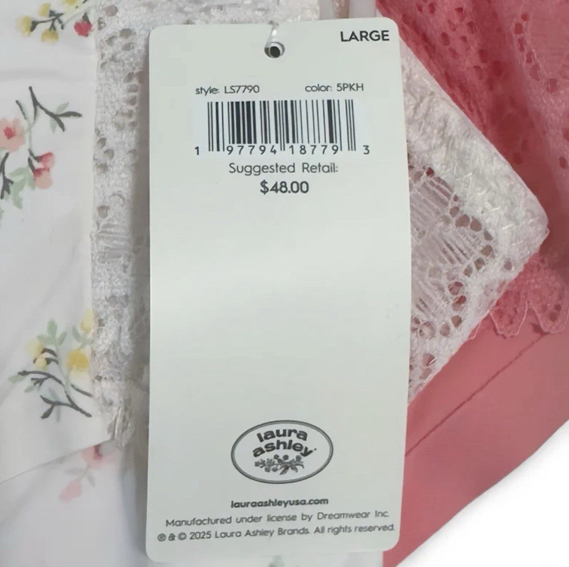 Laura Ashley Women’s Lace Panties – 5-Pair Floral Nylon Blend, Size Large - Trendiez U ♥