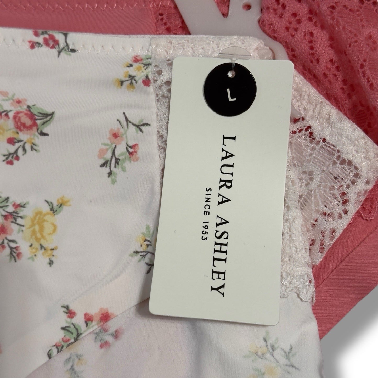 Laura Ashley Women’s Lace Panties – 5-Pair Floral Nylon Blend, Size Large - Trendiez U ♥