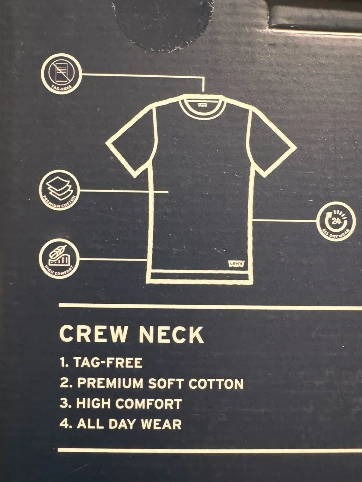 Levi's 3-Pack Men's Crew Neck Premium SOft Cotton Mens T-Shirts L size - Trendiez U ♥