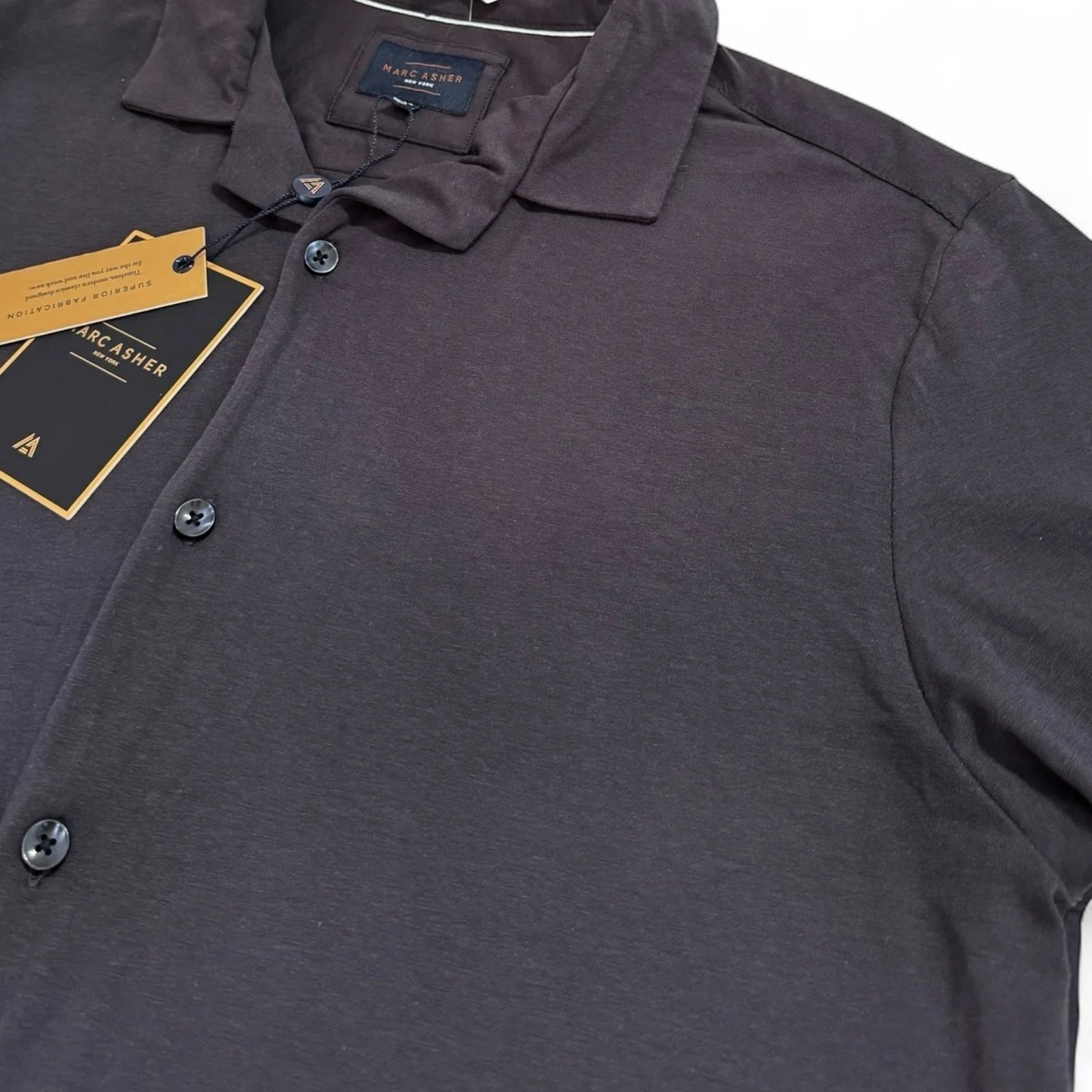 Marc Asher New York Men’s Button-Down Shirt – Short Sleeve, Size Large - Trendiez U ♥