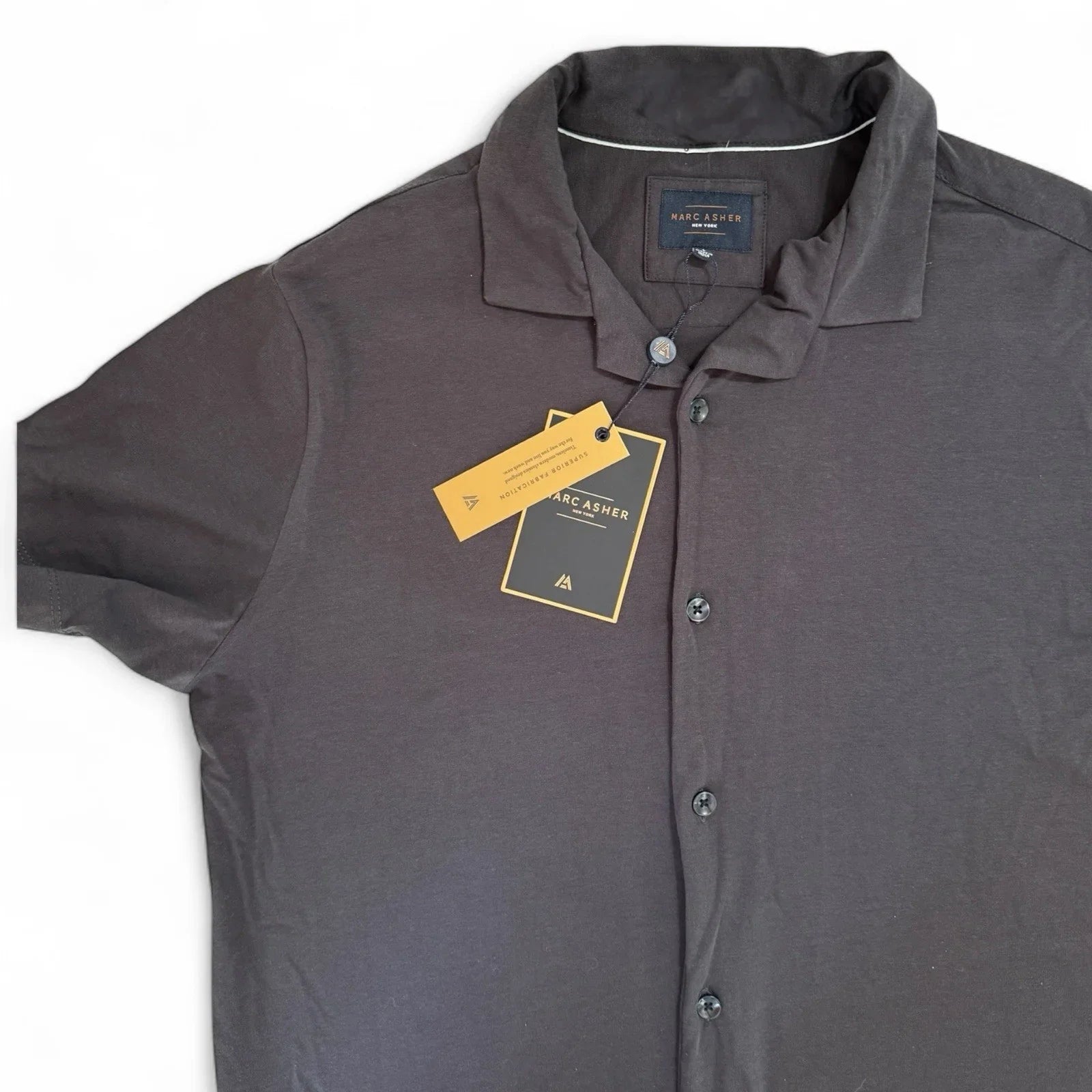 Marc Asher New York Men’s Button-Down Shirt – Short Sleeve, Size Large - Trendiez U ♥