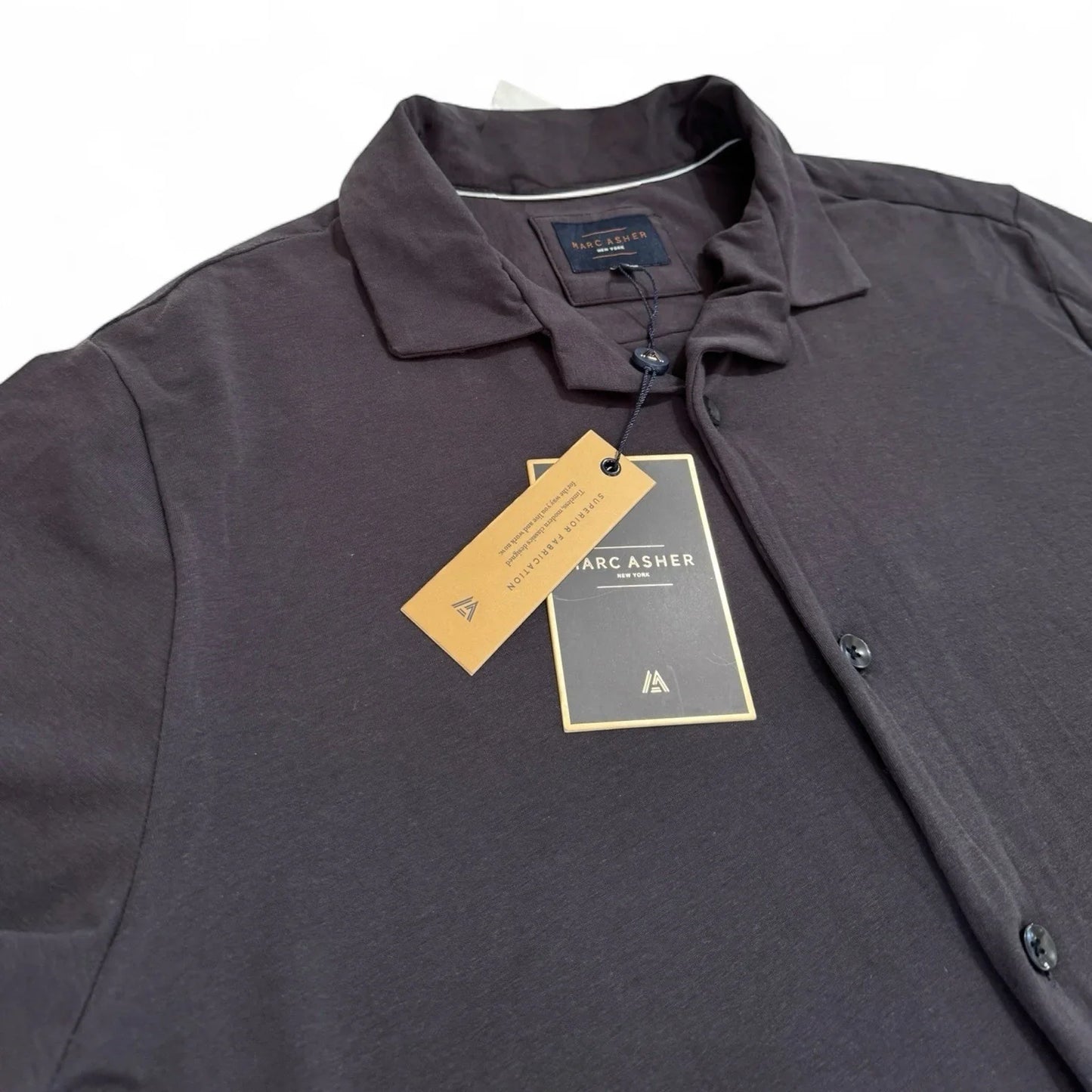 Marc Asher New York Men’s Button-Down Shirt – Short Sleeve, Size Large - Trendiez U ♥