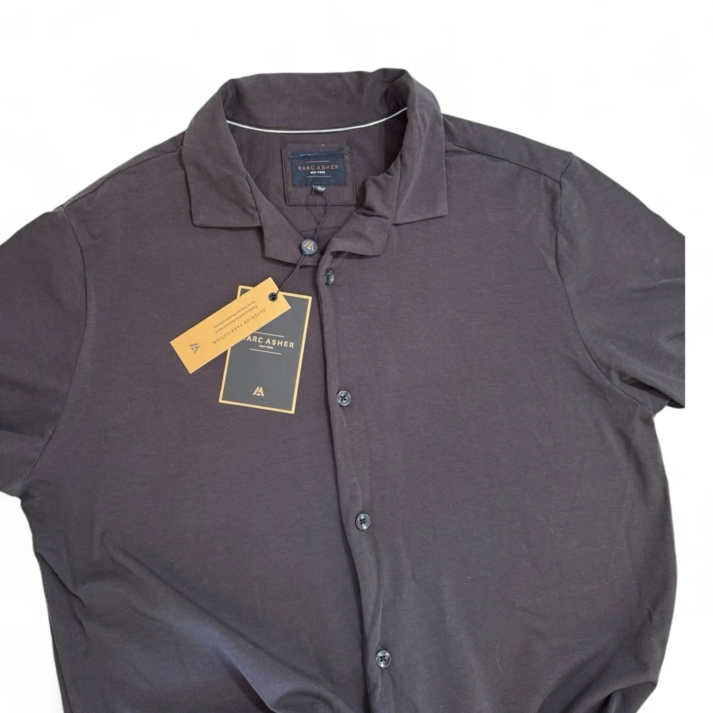 Marc Asher New York Men’s Button-Down Shirt – Short Sleeve, Size Large - Trendiez U ♥