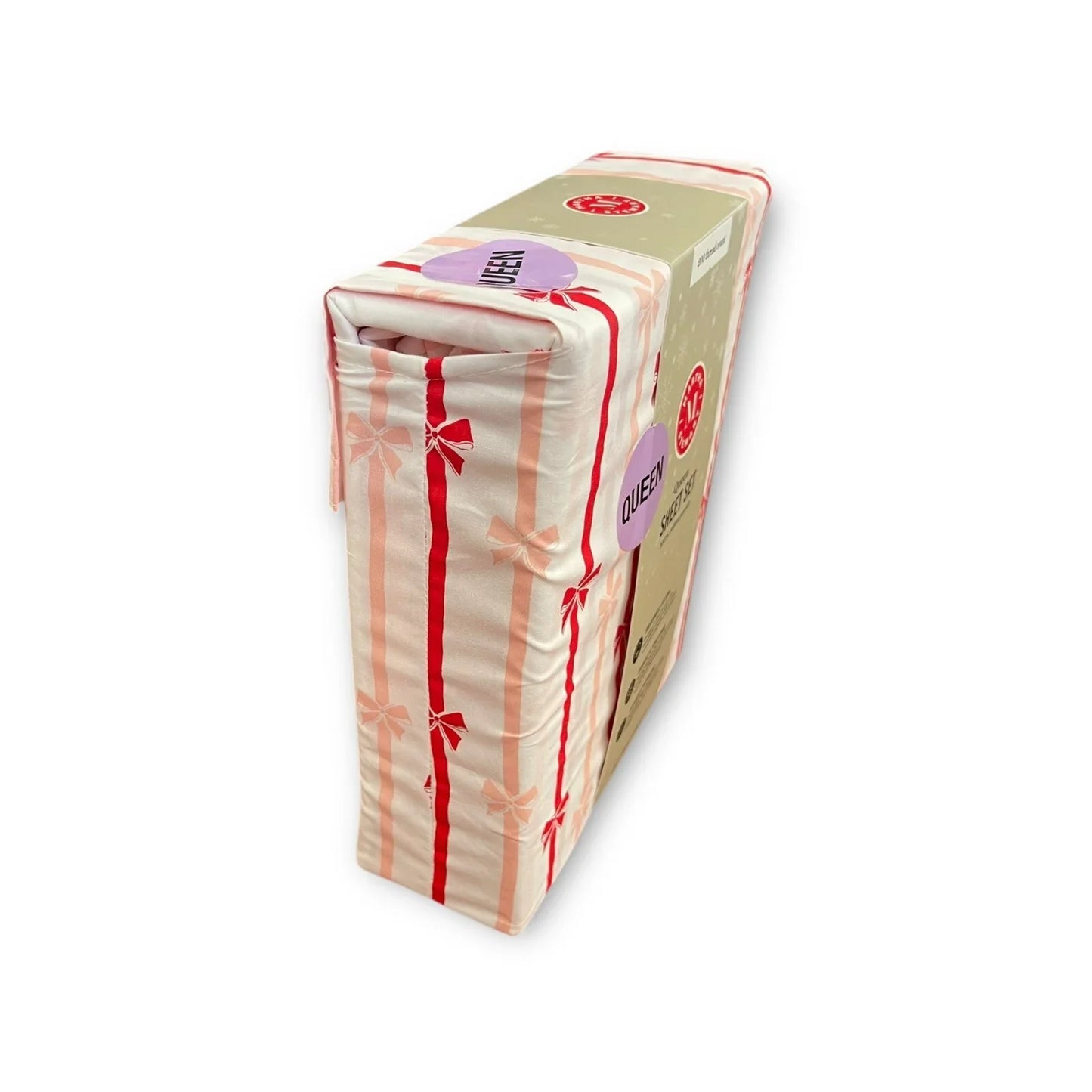 Martha Stewart 4pc Bows and Ribbons Christmas Queen Sheet Set 100% Cotton NWT - Trendiez U ♥