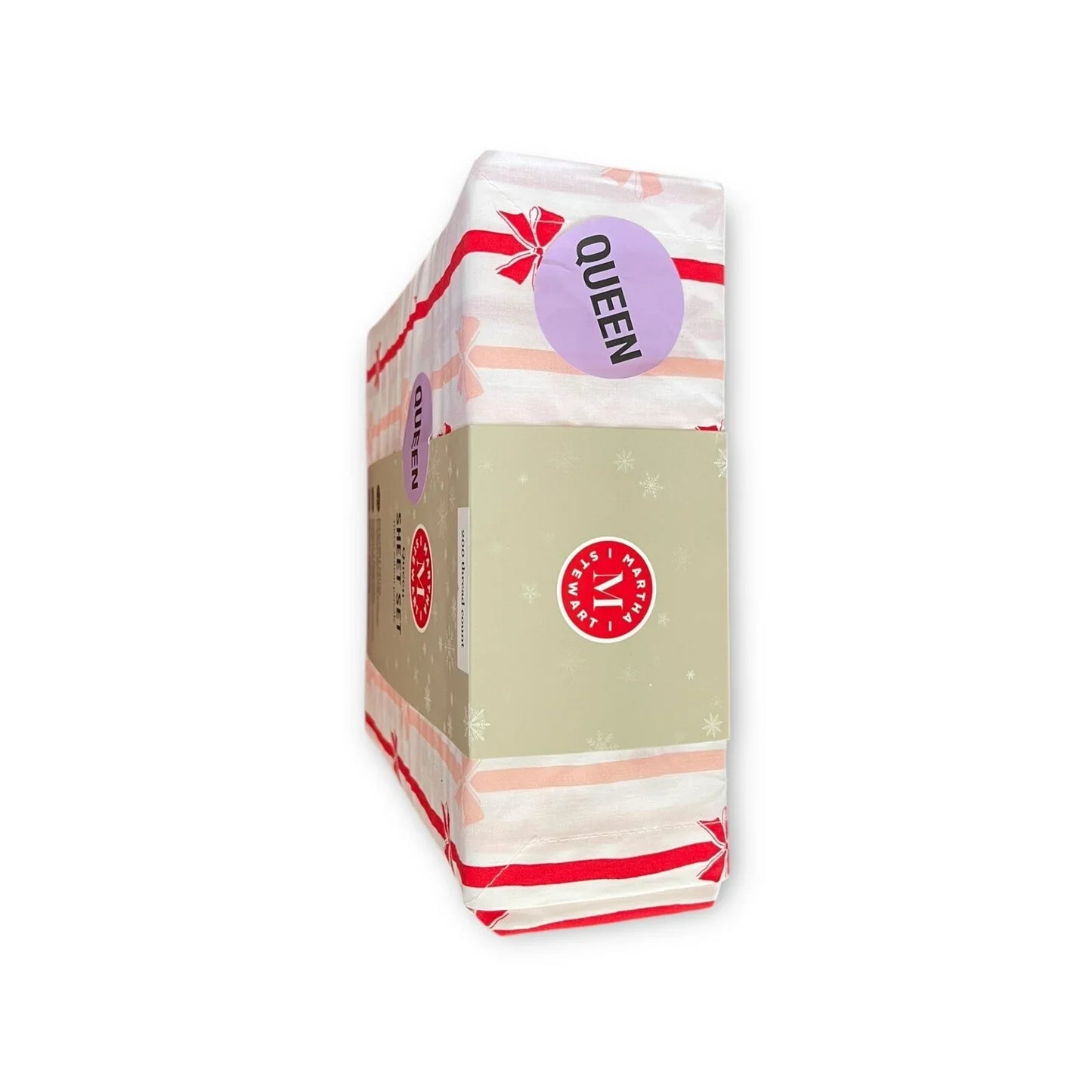 Martha Stewart 4pc Bows and Ribbons Christmas Queen Sheet Set 100% Cotton NWT - Trendiez U ♥