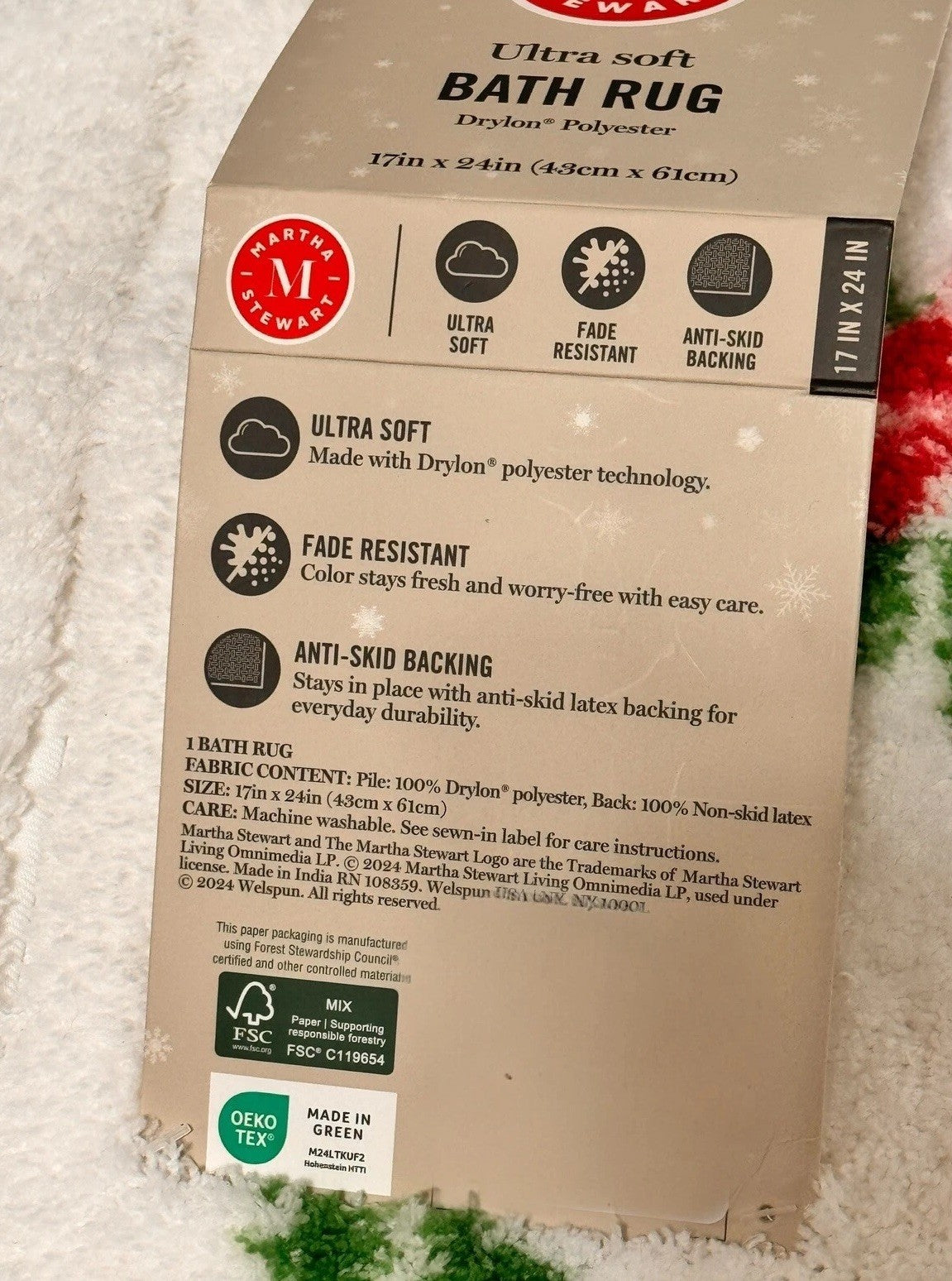 Martha Stewart Christmas Bathroom Mat Set – 2 Piece Anti-Skid - Trendiez U ♥