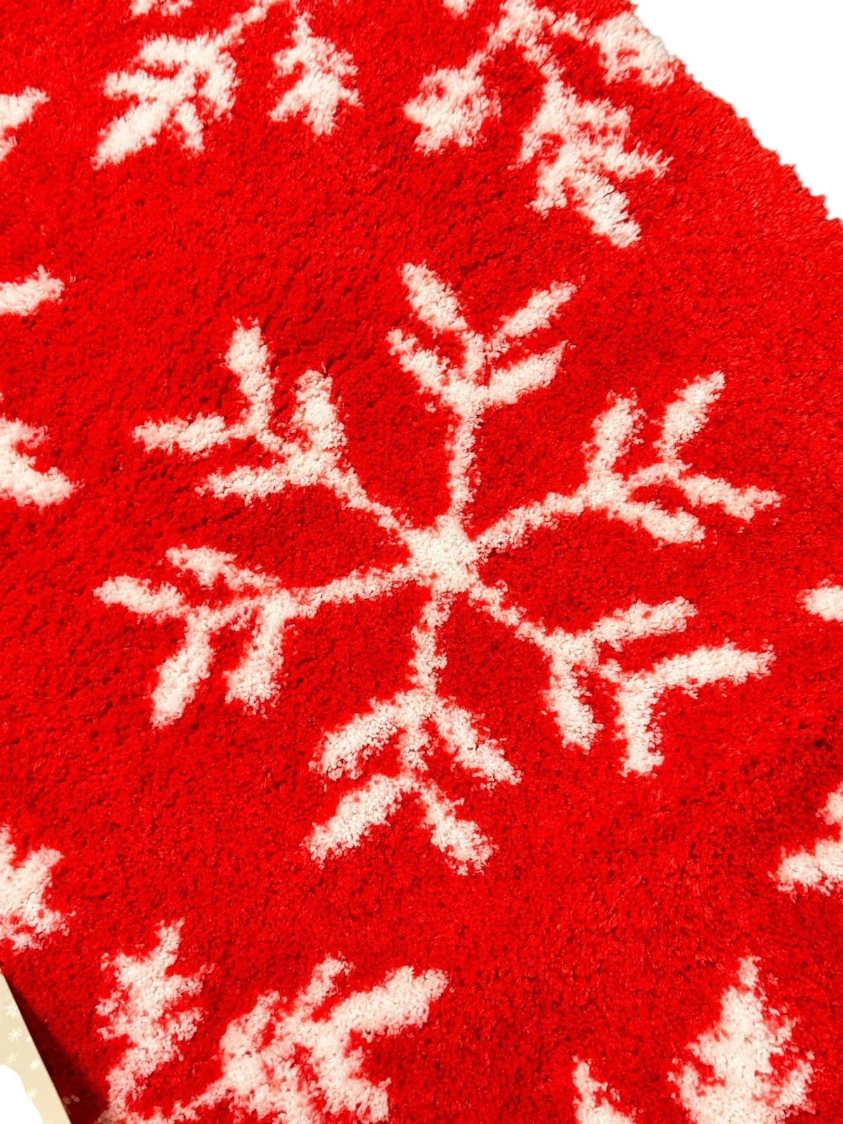 MARTHA STEWART CHRISTMAS RED SNOWFLAKE ULTRA SOFT BATH RUG CARPET,FLOOR MAT - Trendiez U ♥